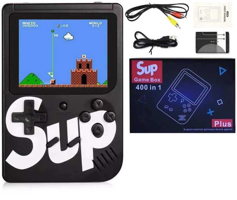 Retro klasikinis nešiojamas žaidimų kompiuteris Sup500 (BLACK)