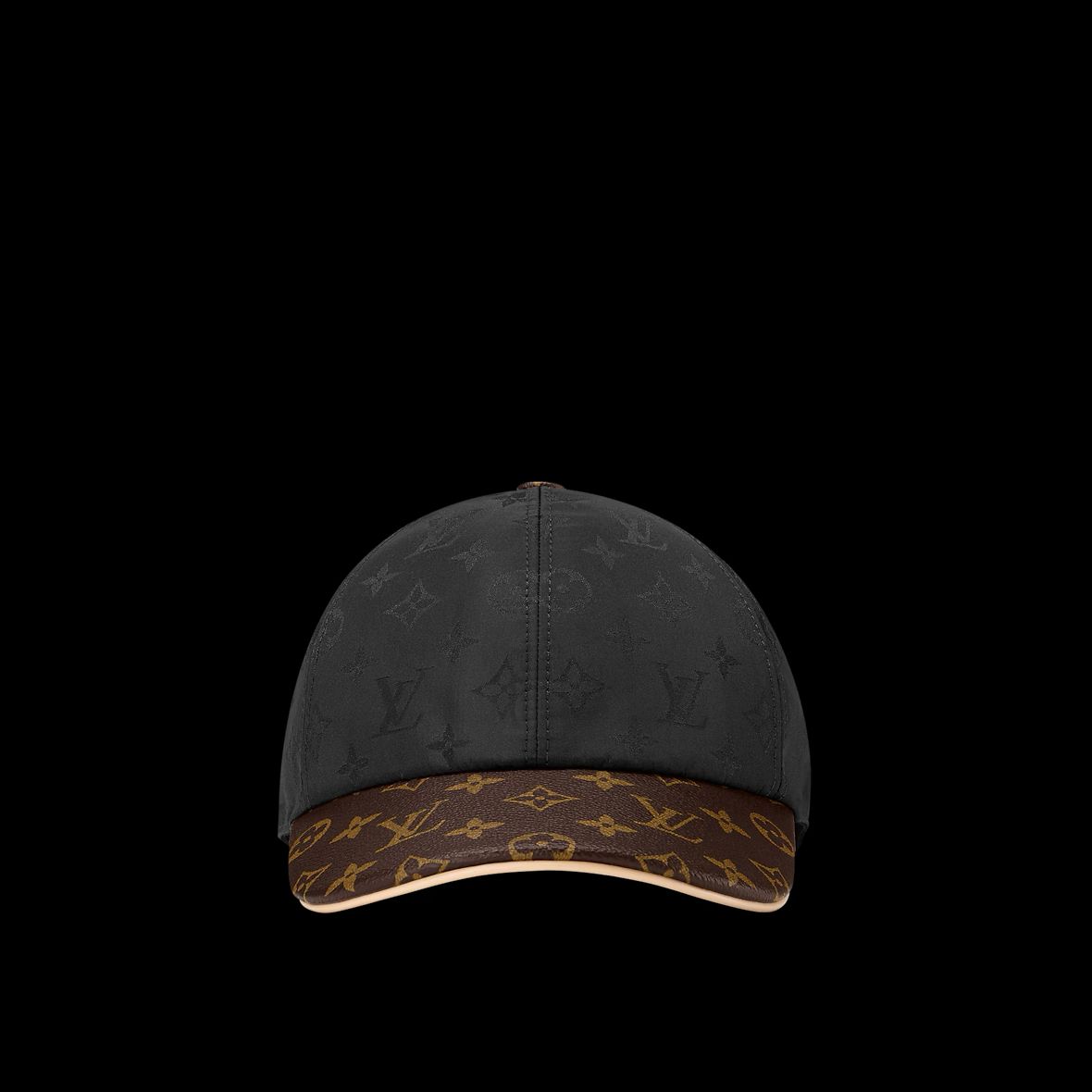 LV black leather cap