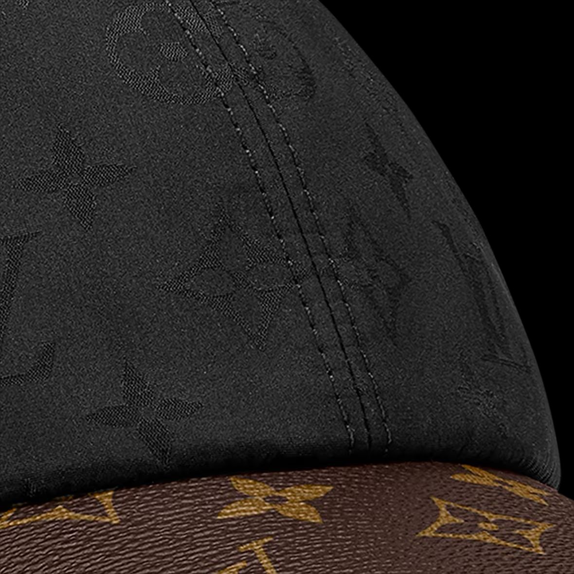 LV black leather cap