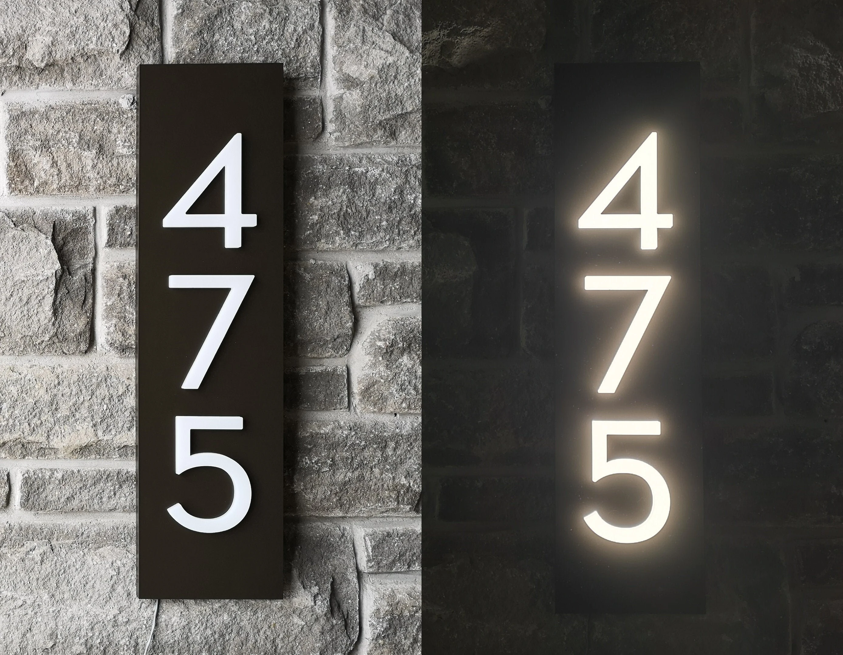 Illuminated House Number Sign