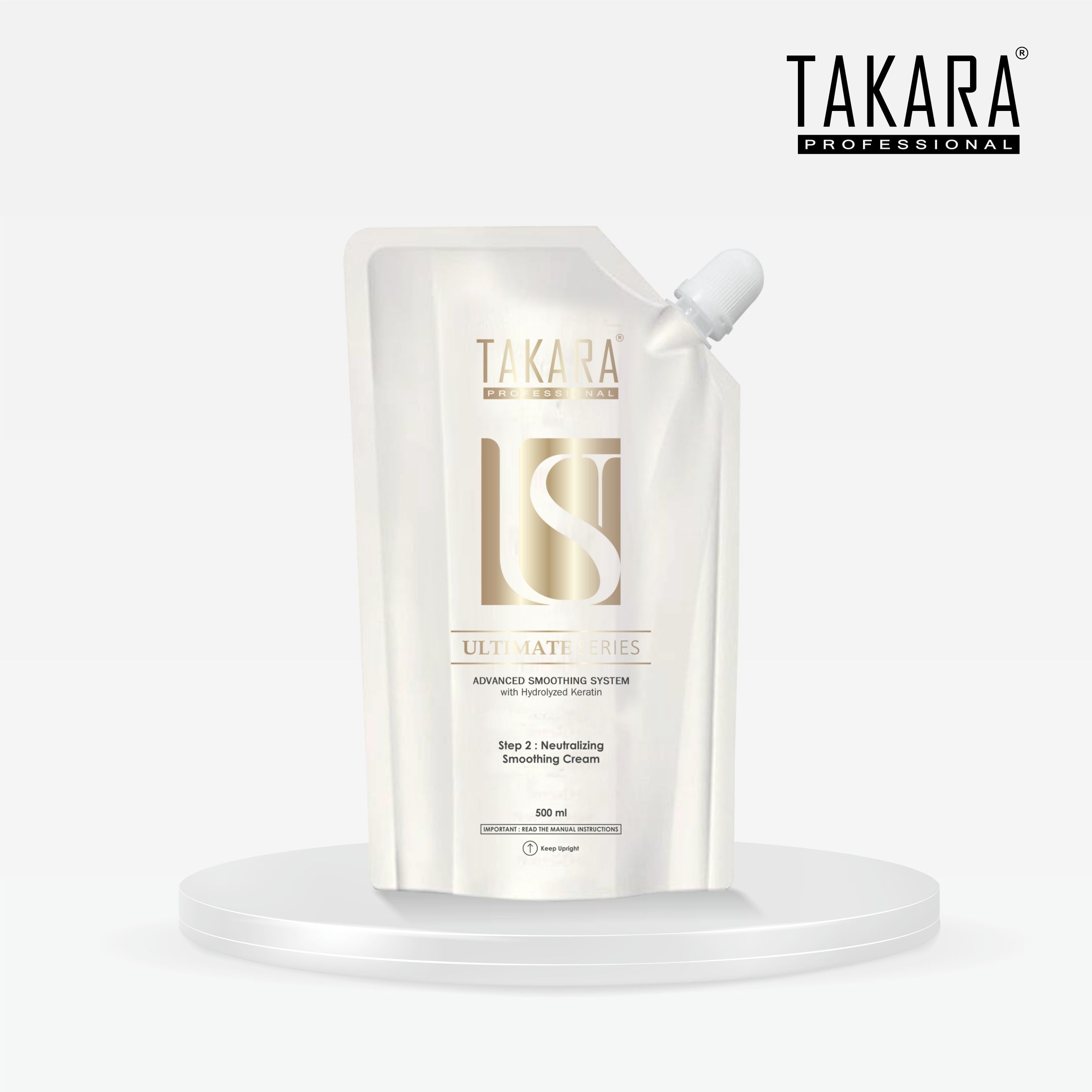 Takara Professional Ultimate Series Advanced Smoothing System Hyrdrolyzed Keratin Pouch 500ml Neutralizing Step 2