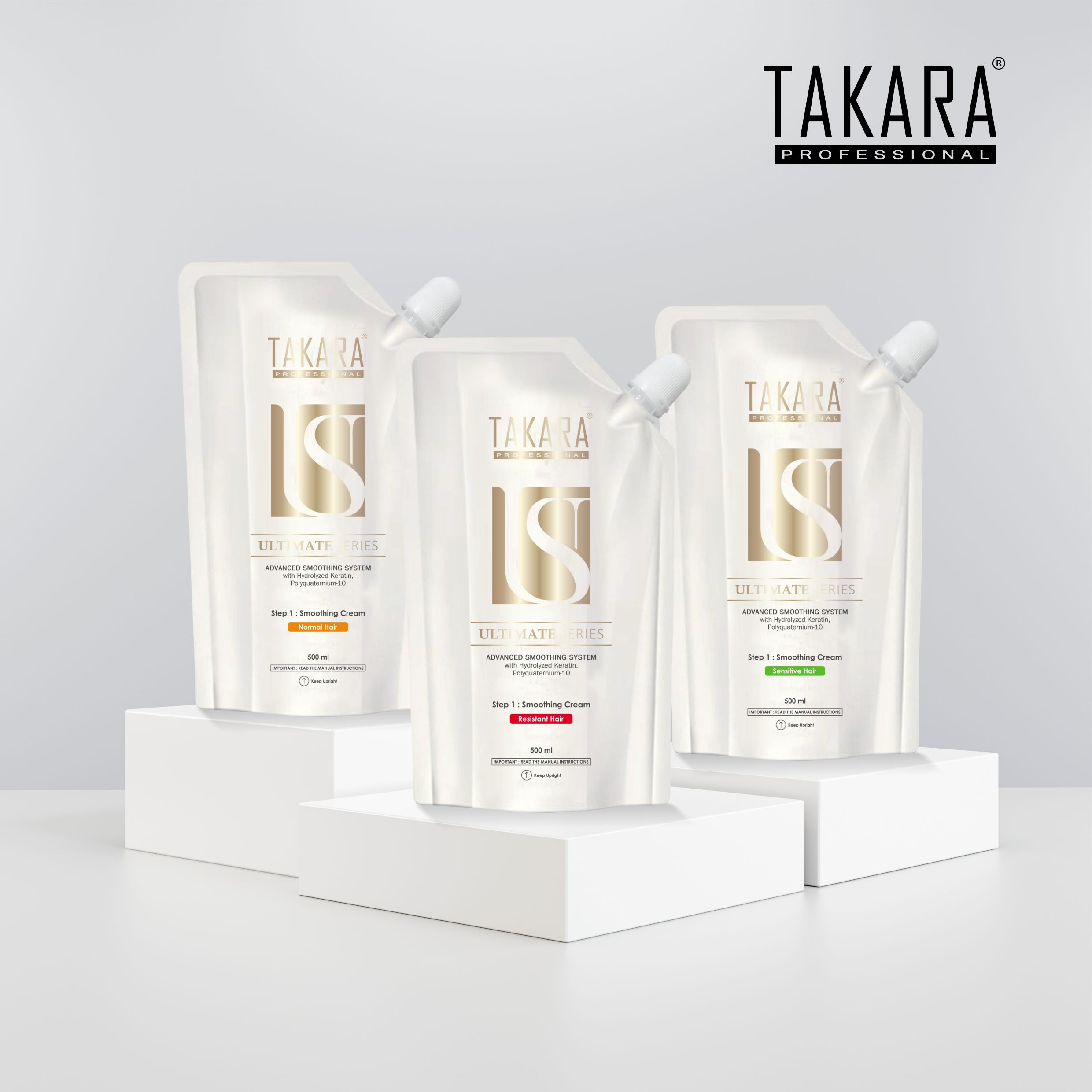 Takara Professional Ultimate Series Advanced Smoothing System Hyrdrolyzed Keratin Pouch 500ml Neutralizing Step 2