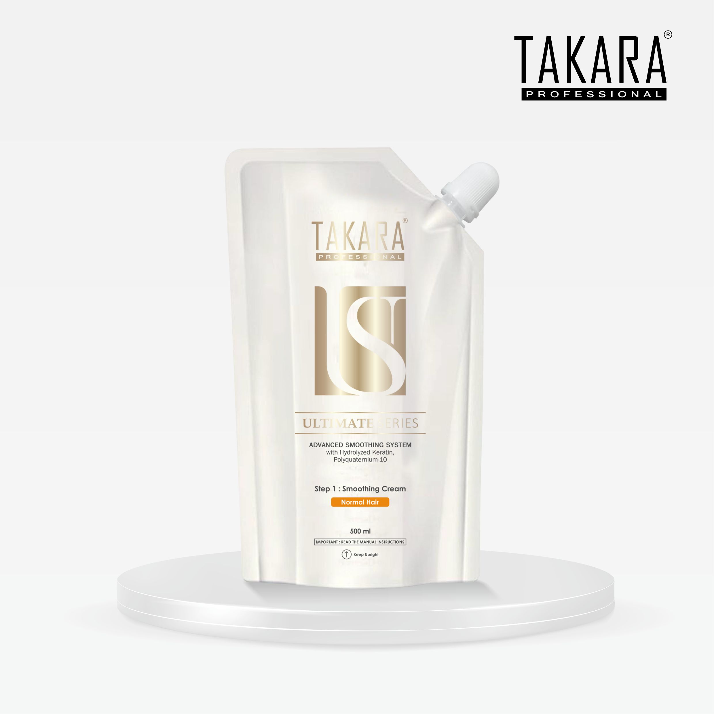 Takara Professional Ultimate Series Advanced Smoothing System Hyrdrolyzed Keratin Pouch 500ml Normal Hair Step 1