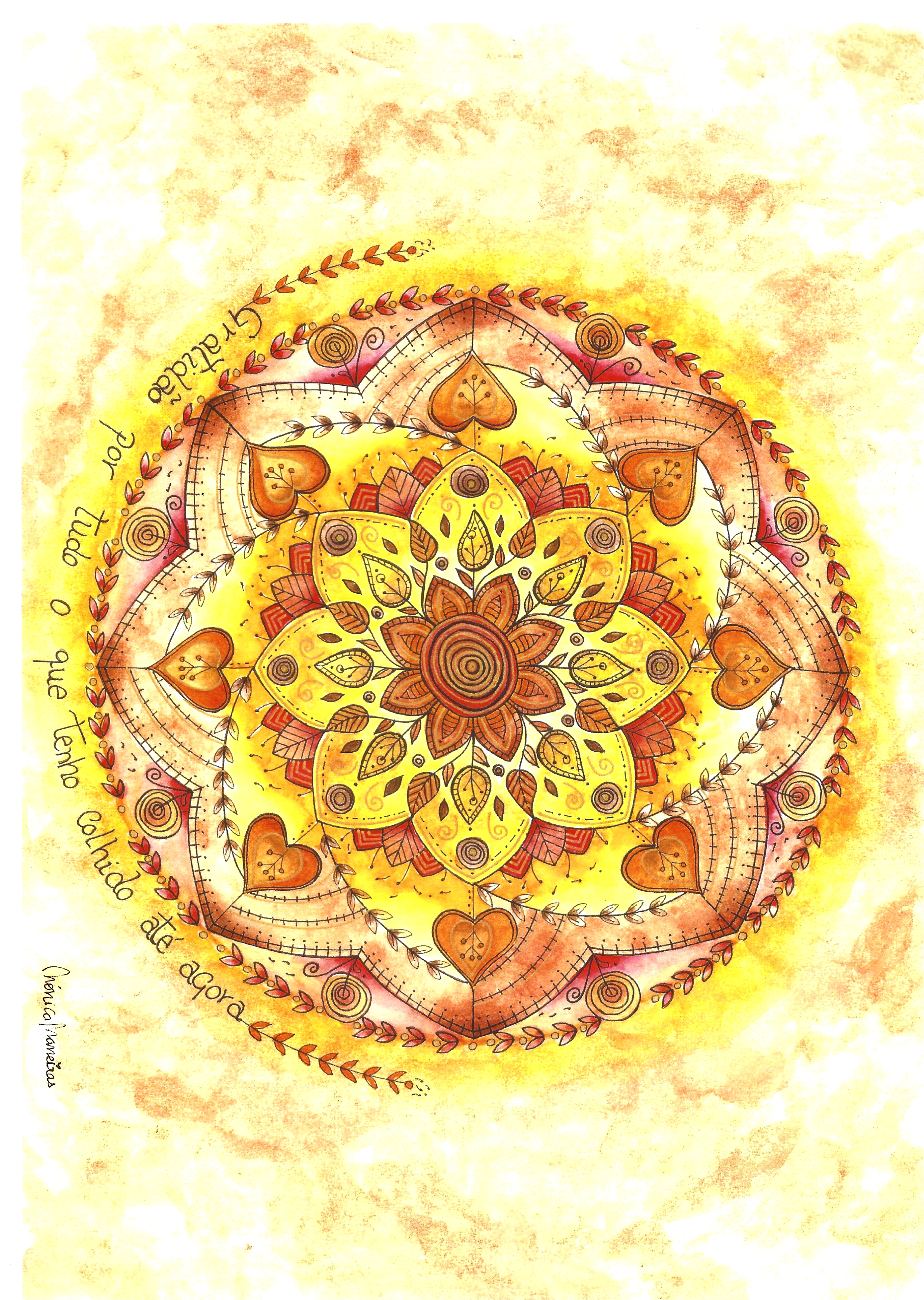 Mandala - " Gratidão " de: Mónica Maneiras