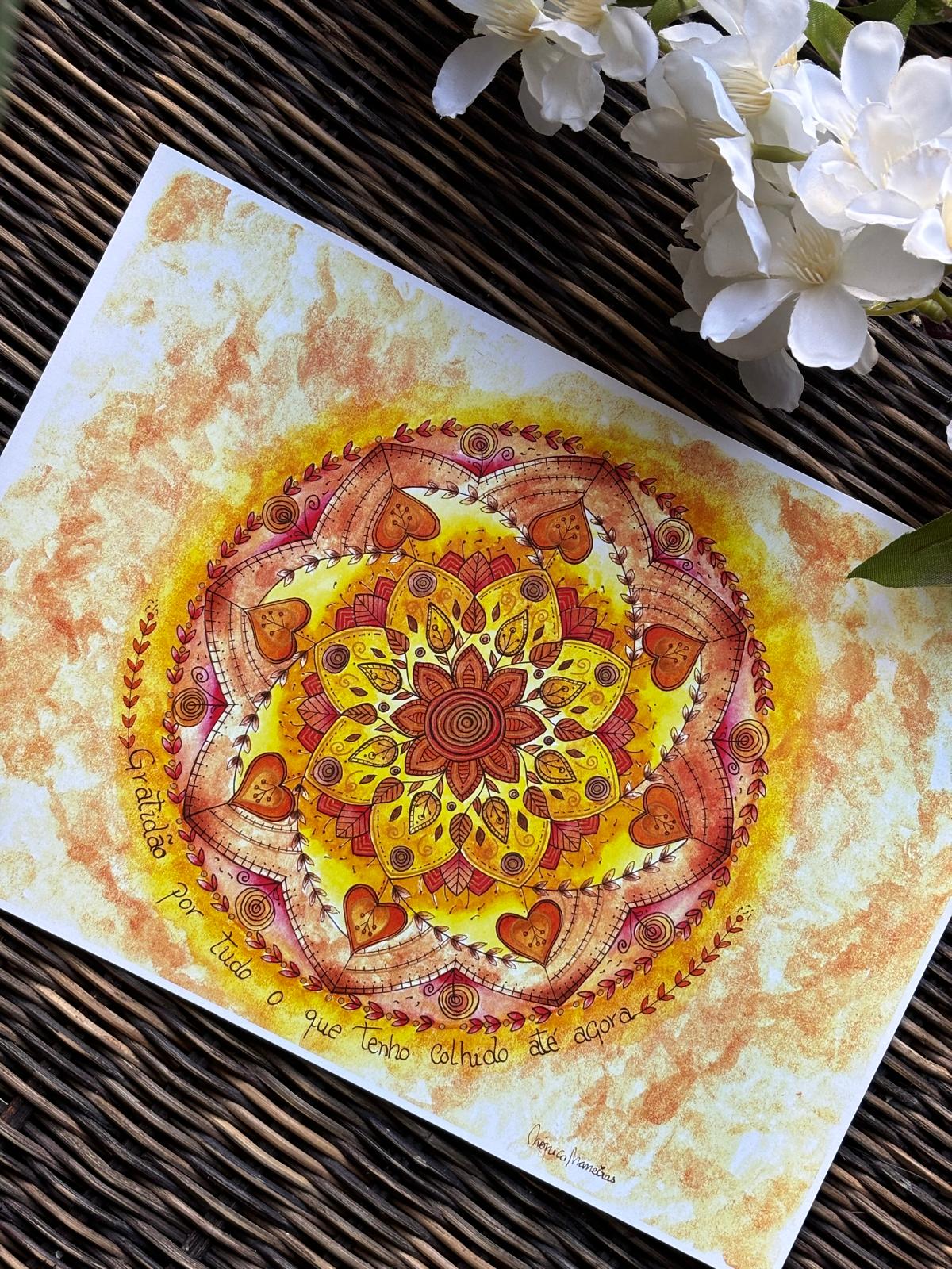 Mandala - " Gratidão " de: Mónica Maneiras