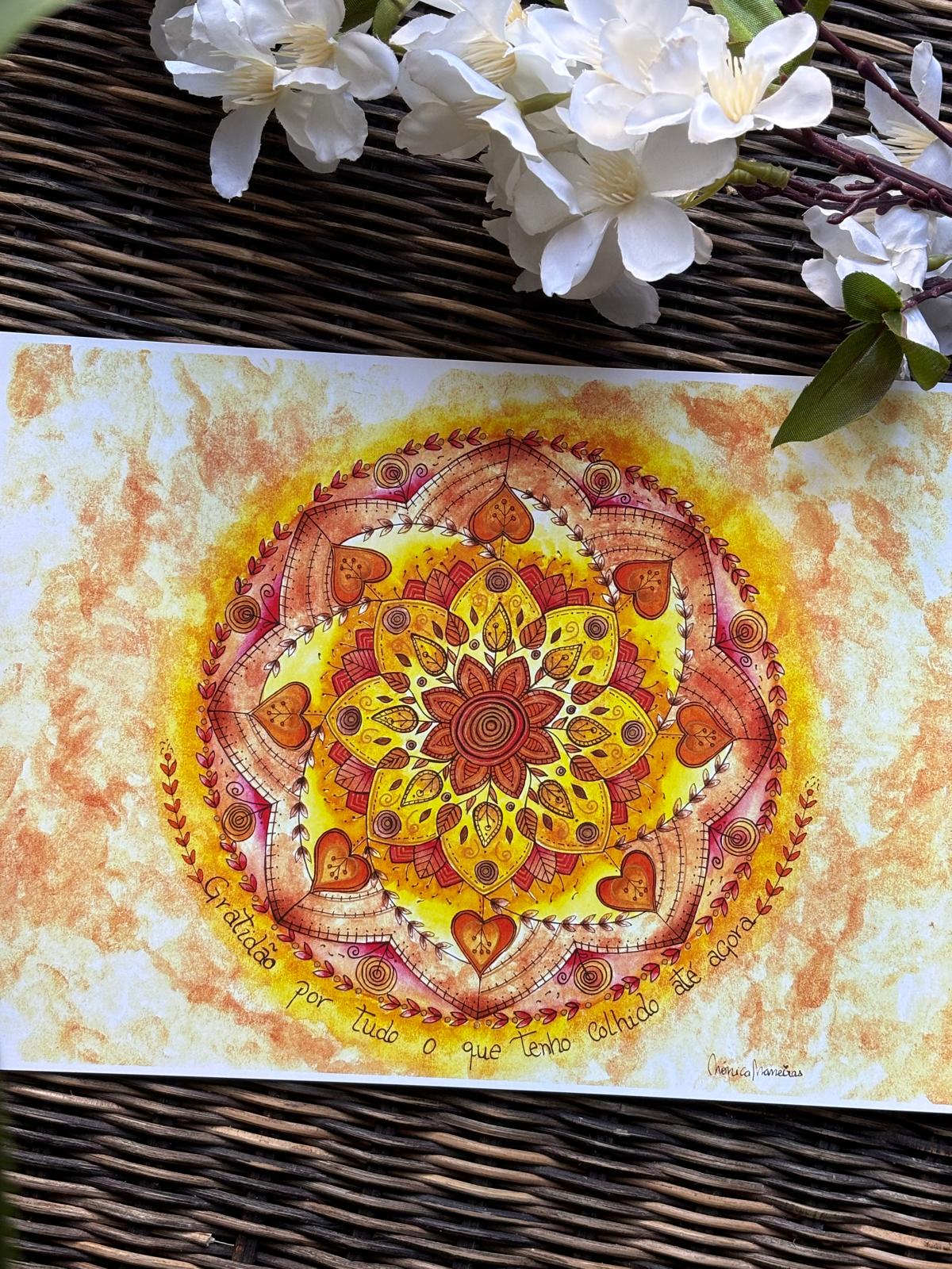 Mandala - " Gratidão " de: Mónica Maneiras