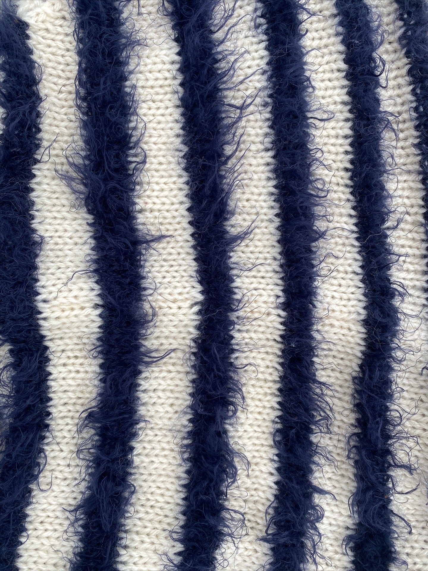 Navy Blue and Off White Hooded Scarf