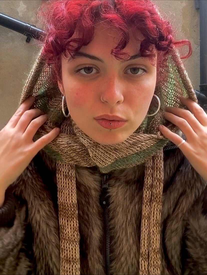 Green and Brown Scarf Hoodie