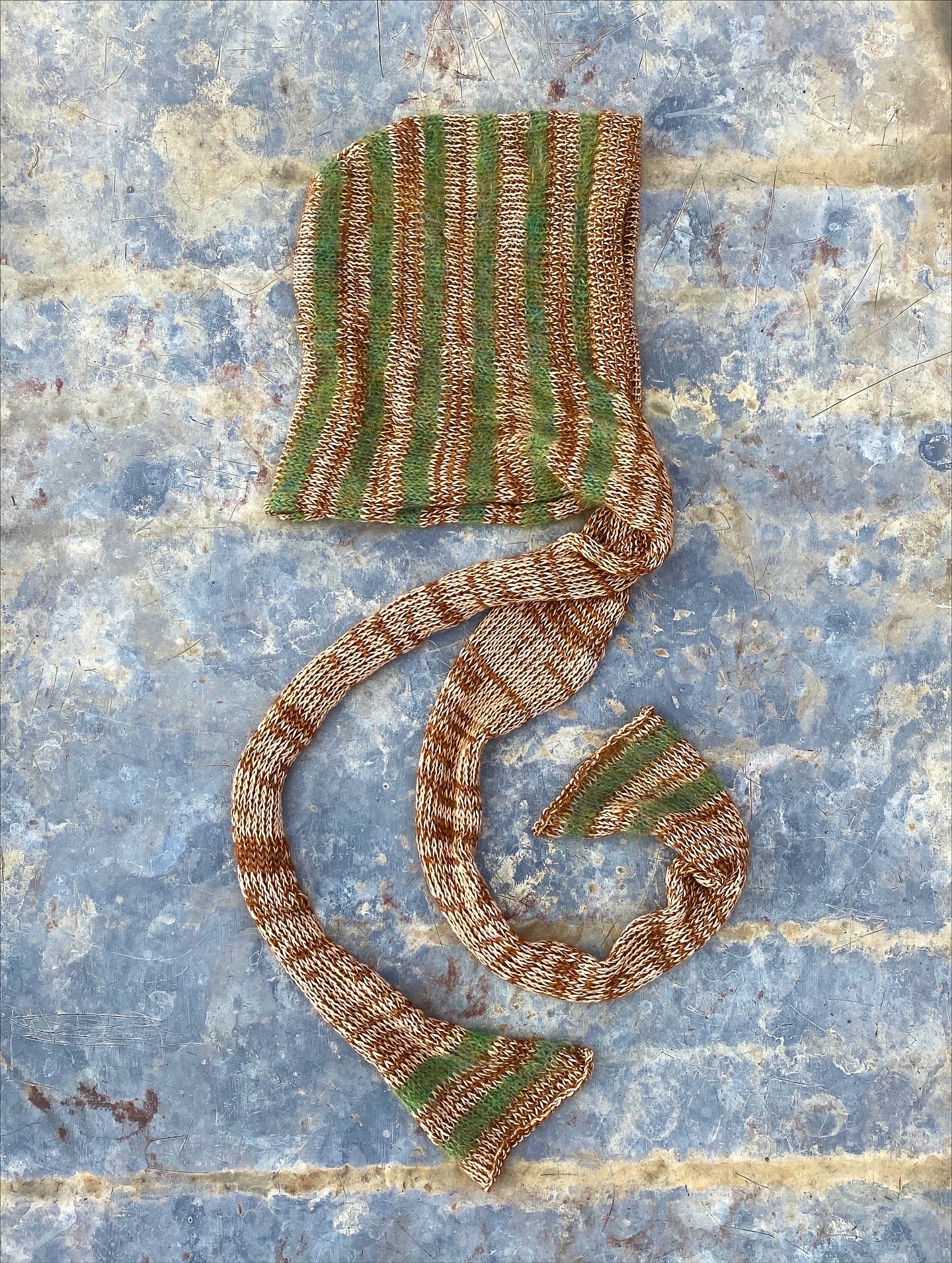 Green and Brown Scarf Hoodie