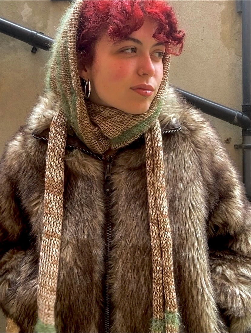 Green and Brown Scarf Hoodie