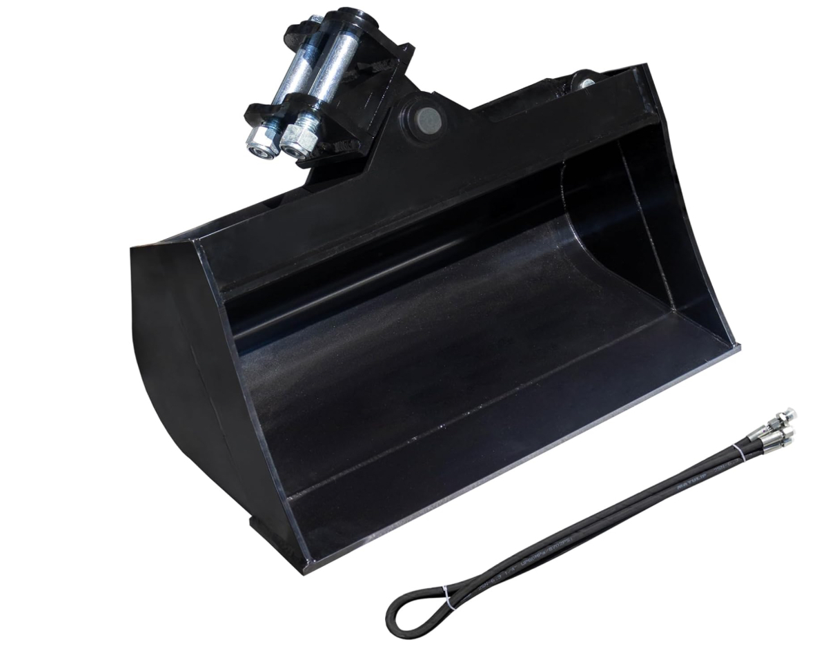 24 Inch Smooth Tilt Bucket With Hoses for 1 Ton Excavators
