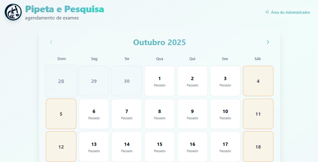 Agendamento da Pipeta