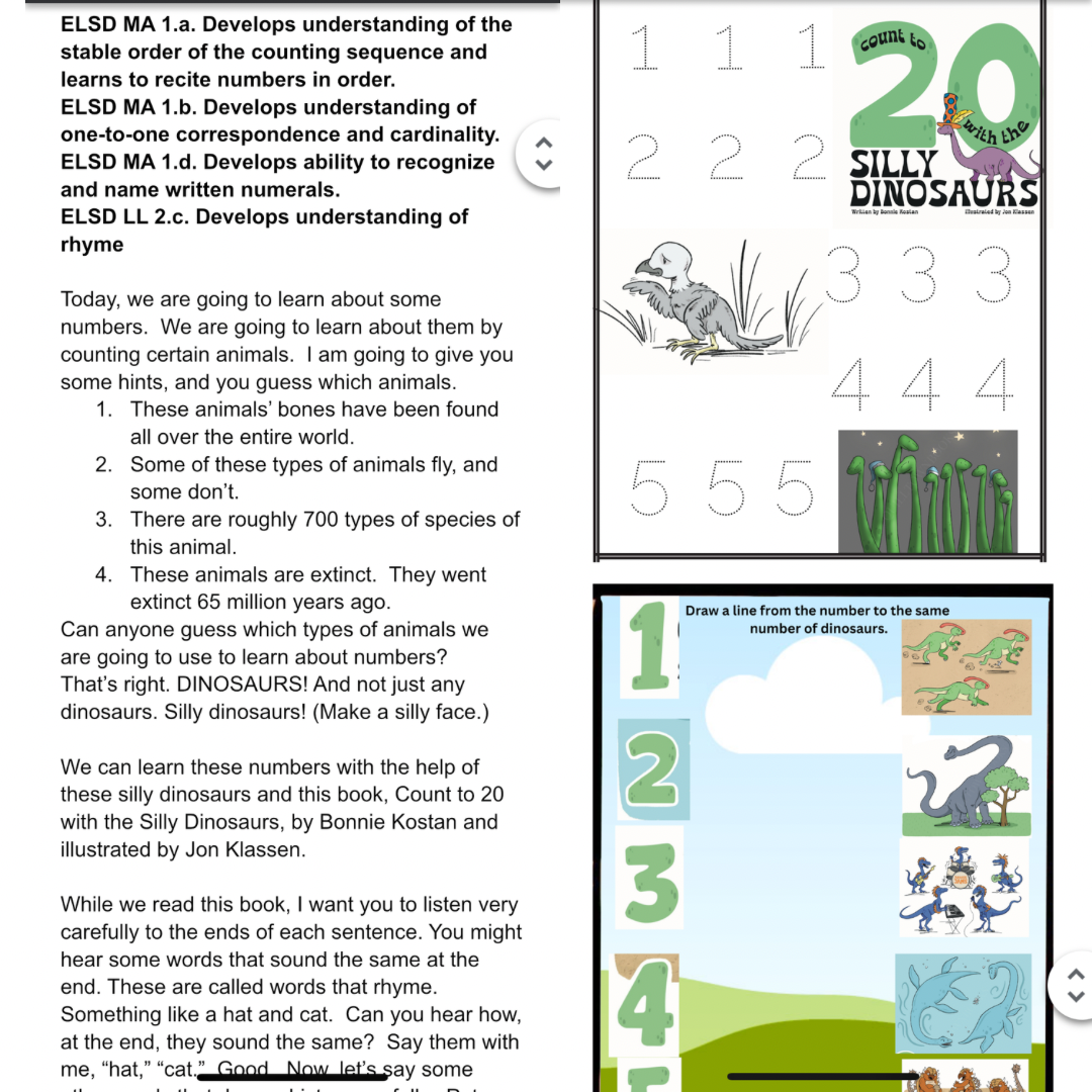 Book based lesson plans