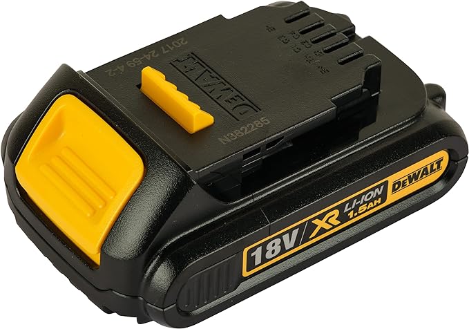 DeWalt DCB181-XJ 18V XR Lithium-Ion 1.5Ah Battery, Yellow/Black, 1.57 in*3.94 in*2.36 in