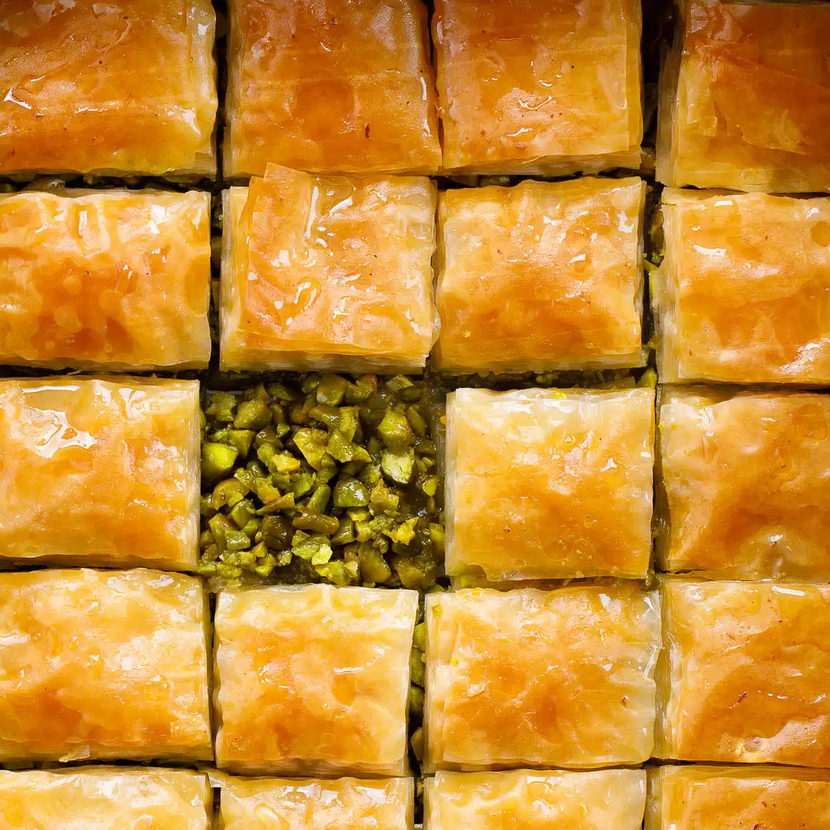 Baklawa pistachio 24 square pieces (3lbs)