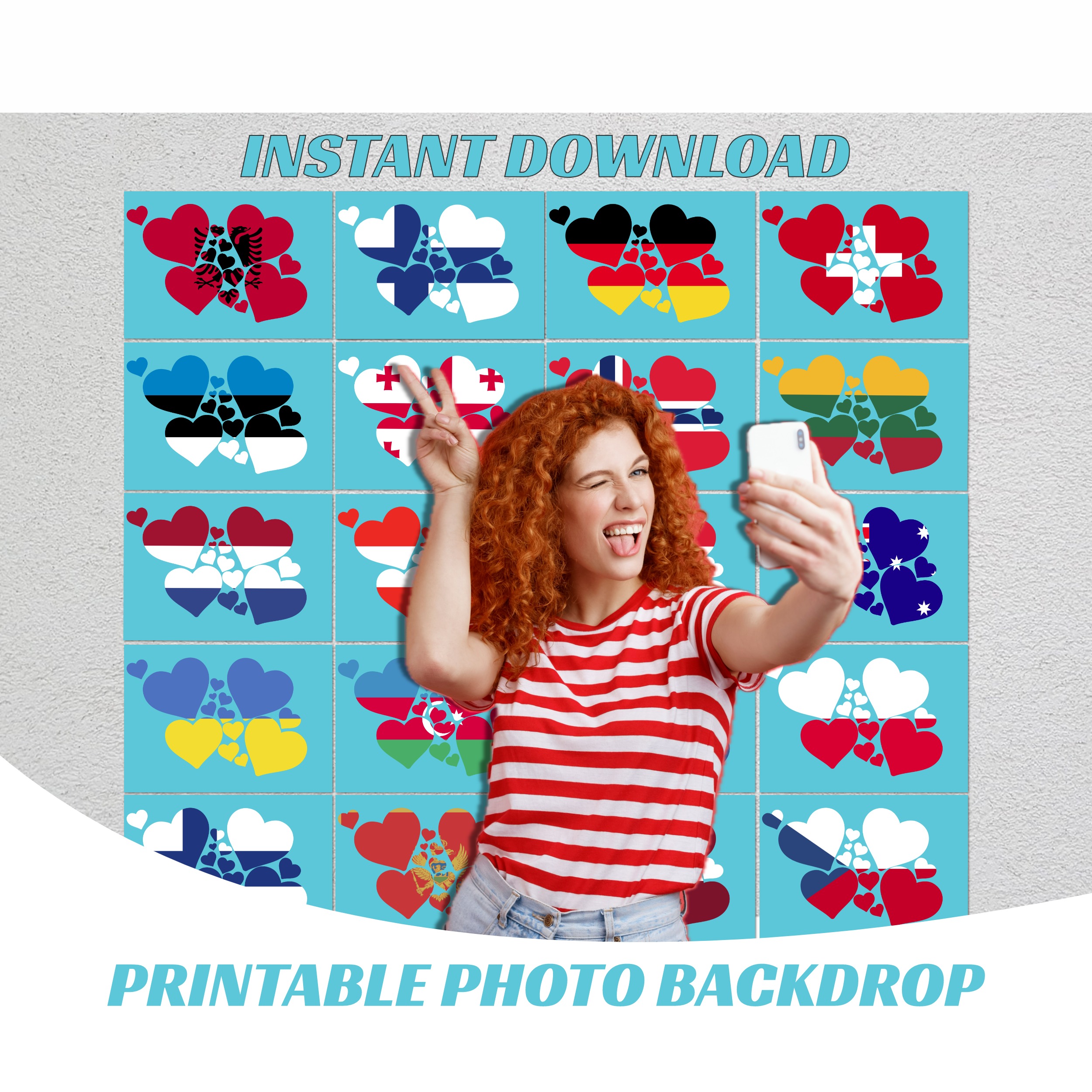 Printable Eurovision Party Backdrop