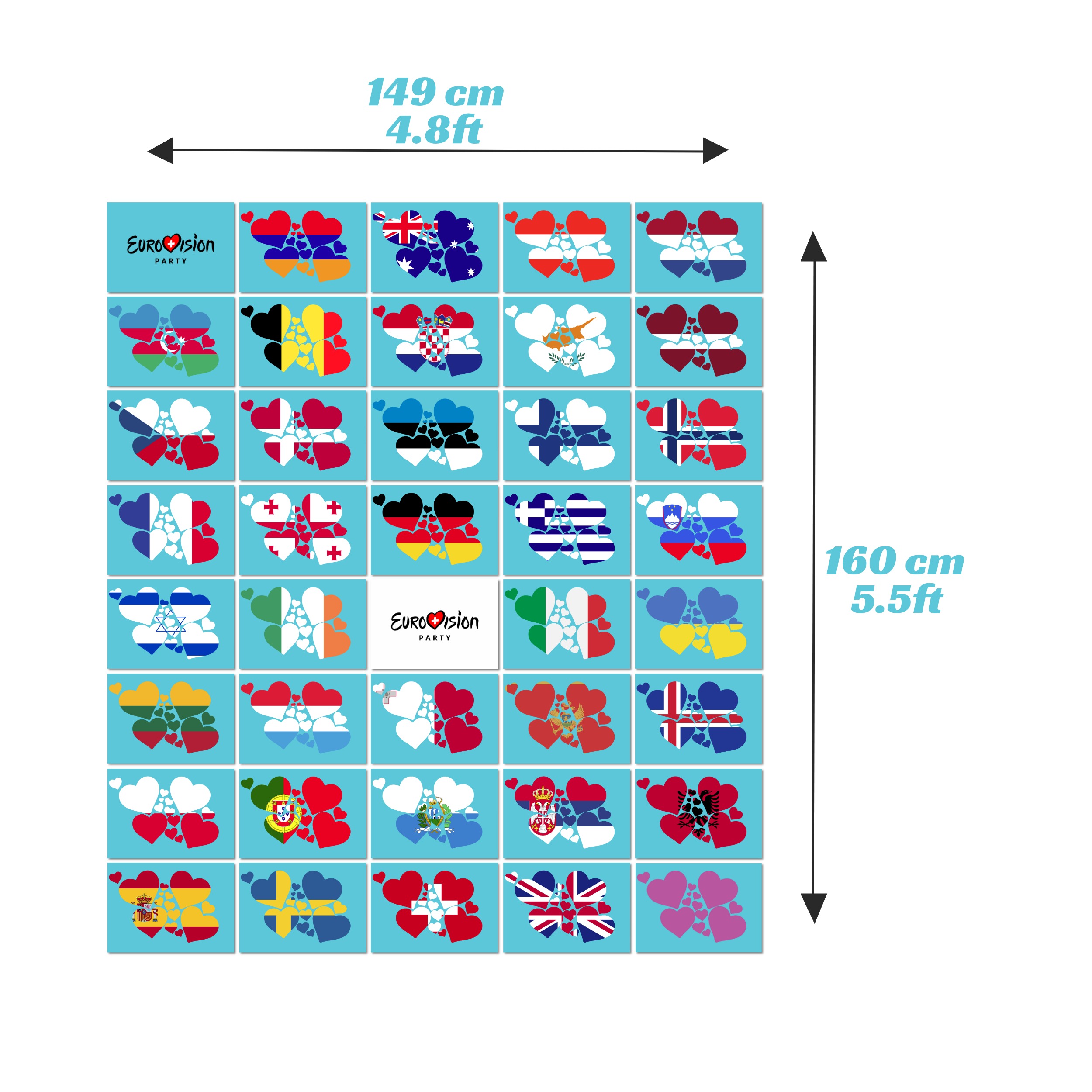 Printable Eurovision Party Backdrop