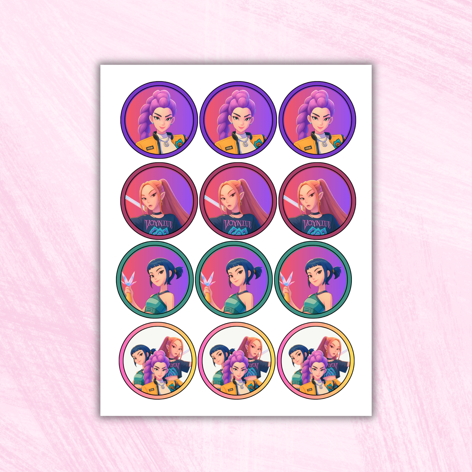 Printable Demon Hunters Cupcake Toppers PDF