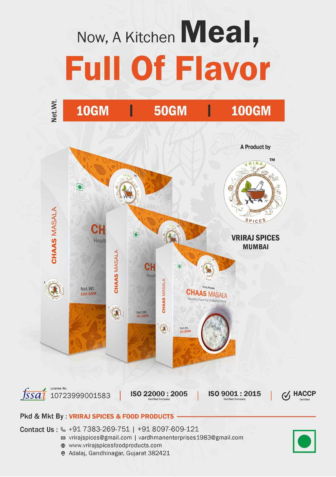 Buy Virraj Spices Chaas Masala – Authentic, Aromatic Buttermilk Spice Blend