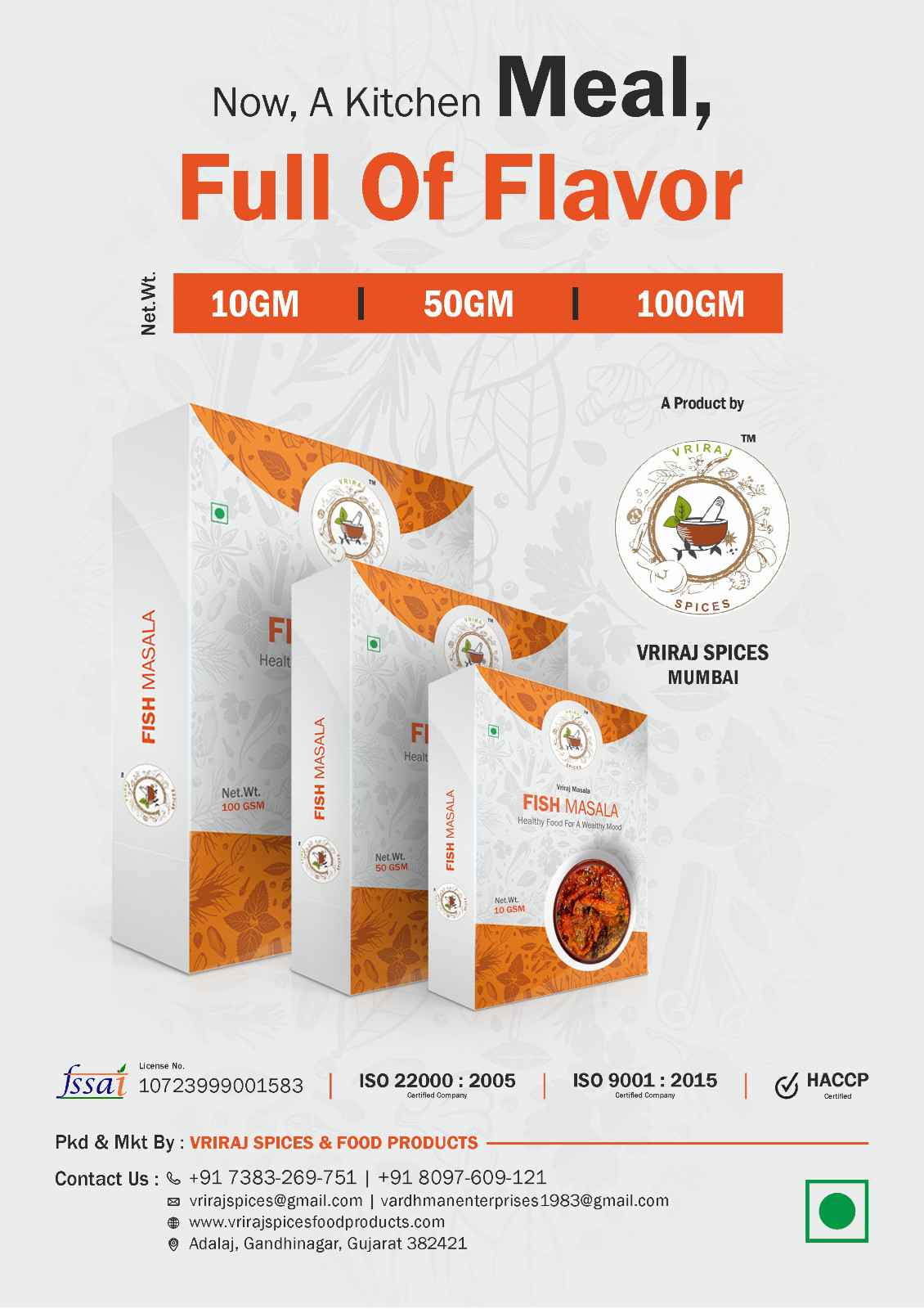 Buy Virraj Spices Fish Masala – Authentic, Aromatic Spice Blend for Fish Dishes