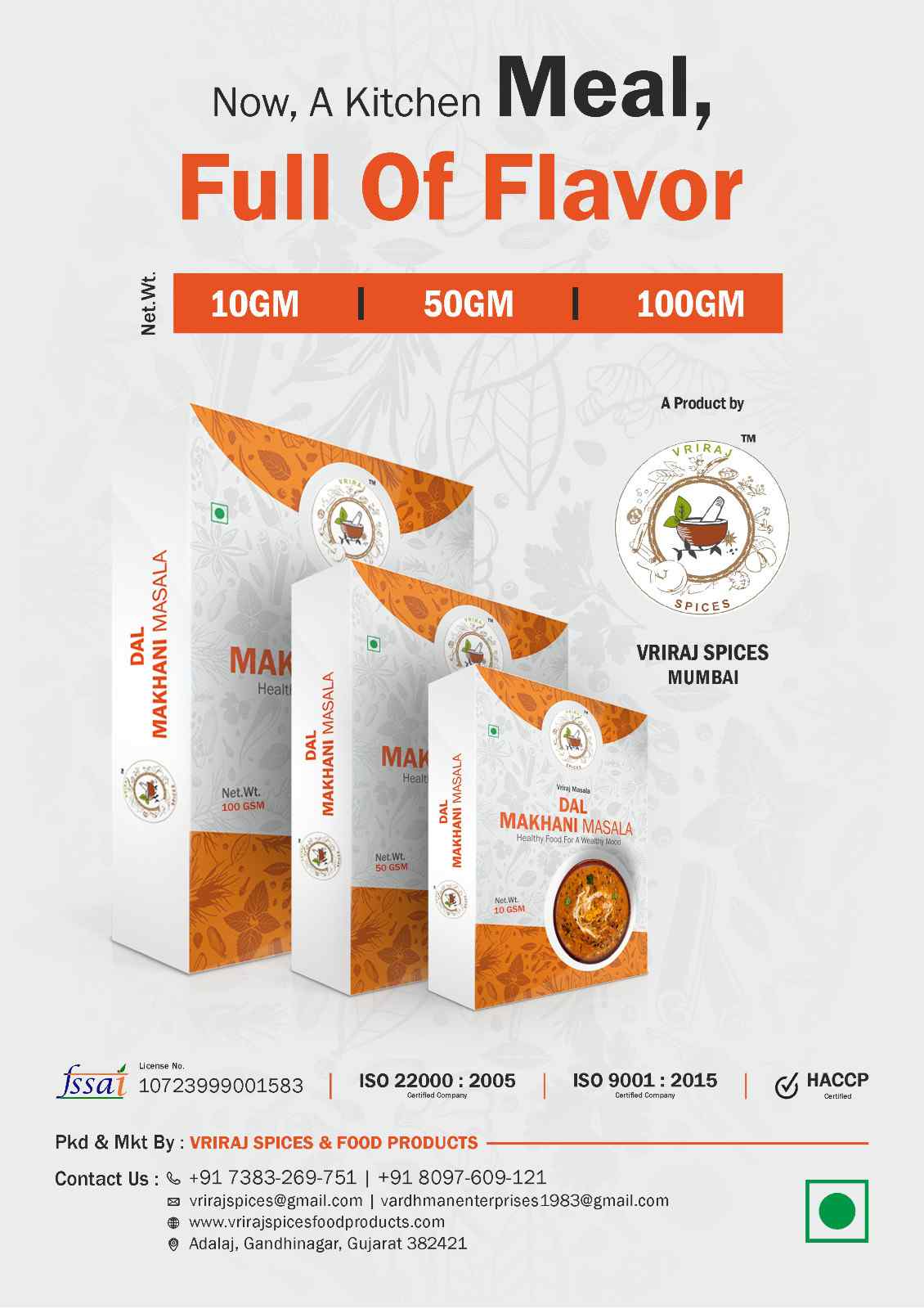 Buy Vriraj Spices Dal Makhani Masala – Premium Authentic Indian Spice Blend