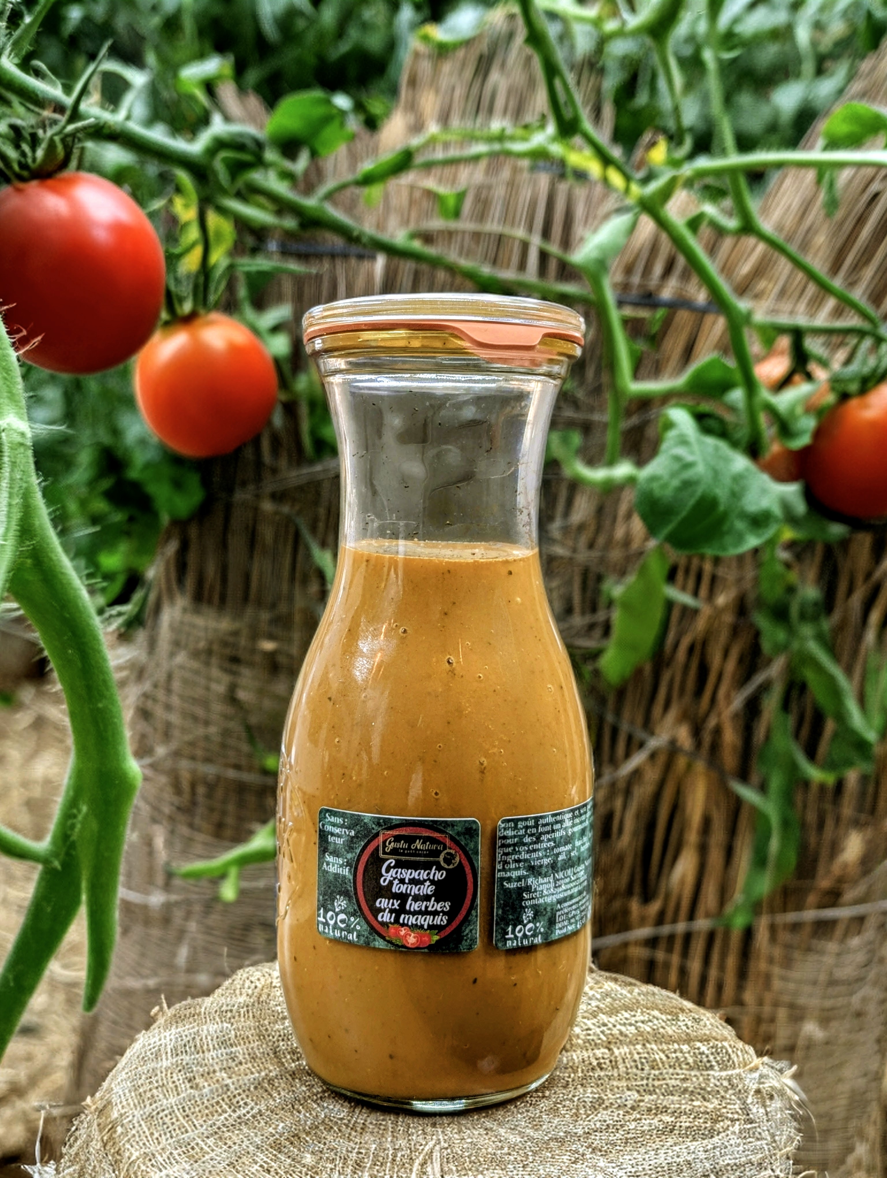 Gaspacho tomate aux herbes du maquis