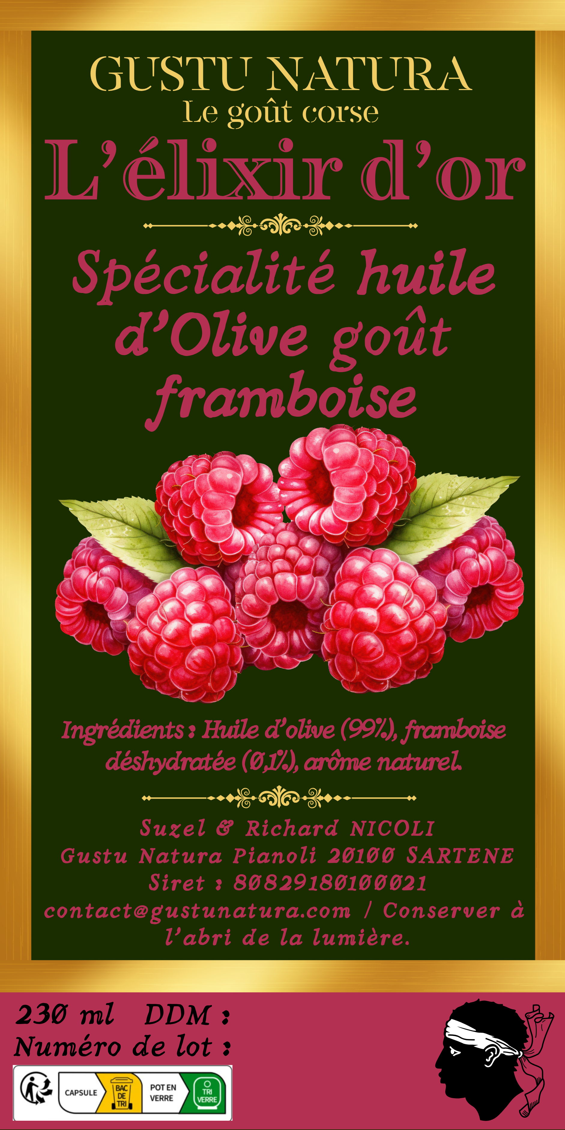 l’élixir d’or framboise