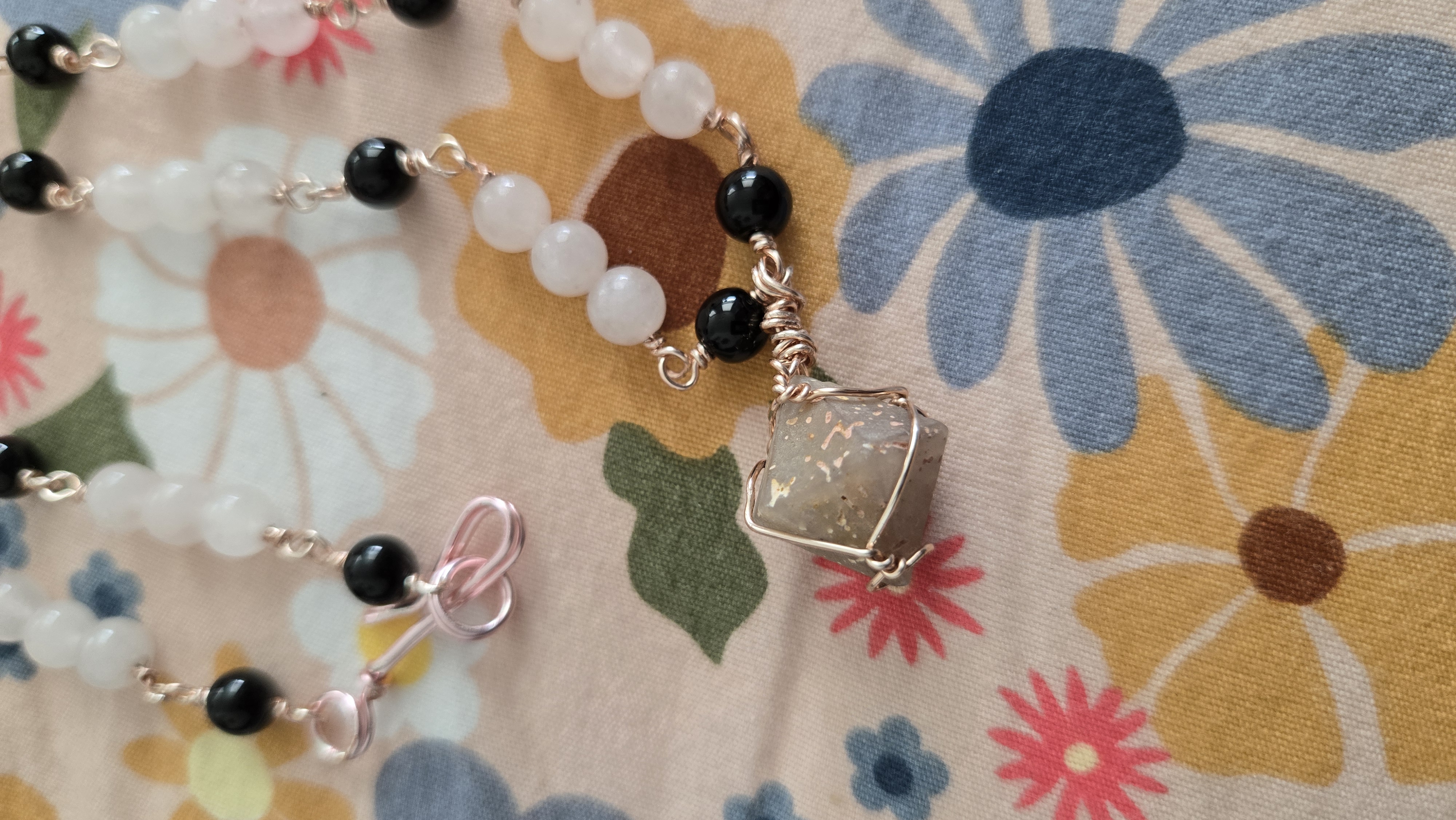 Pretty Pink Rose Necklace