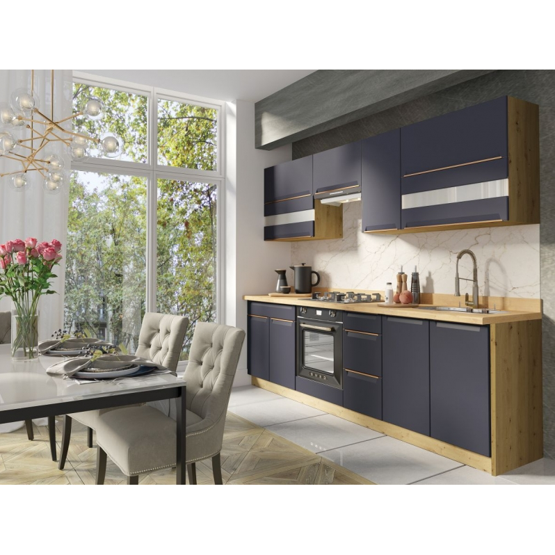 Virtuvės komplektas GLAMOUR - plotis 2,6 m