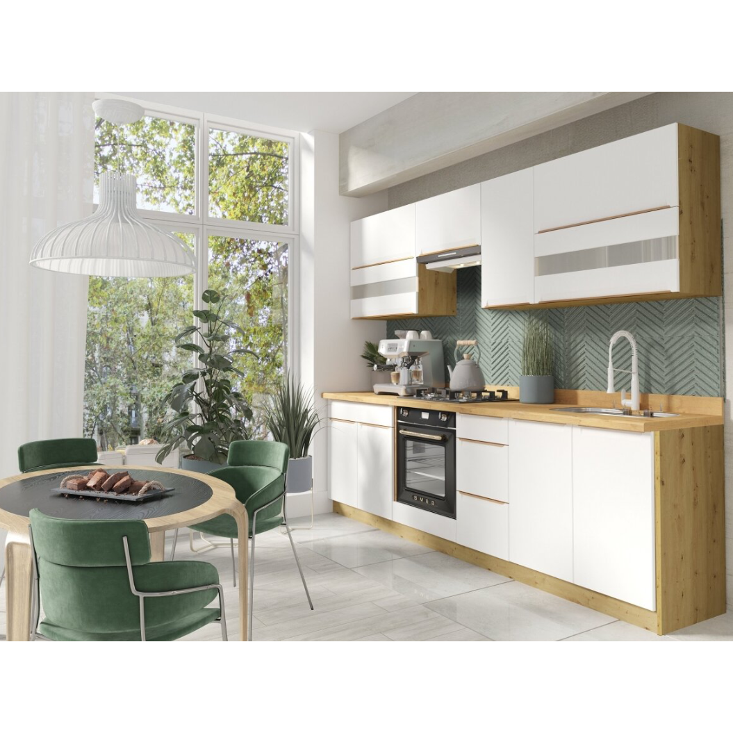 Virtuvės komplektas GLAMOUR - plotis 2,6 m