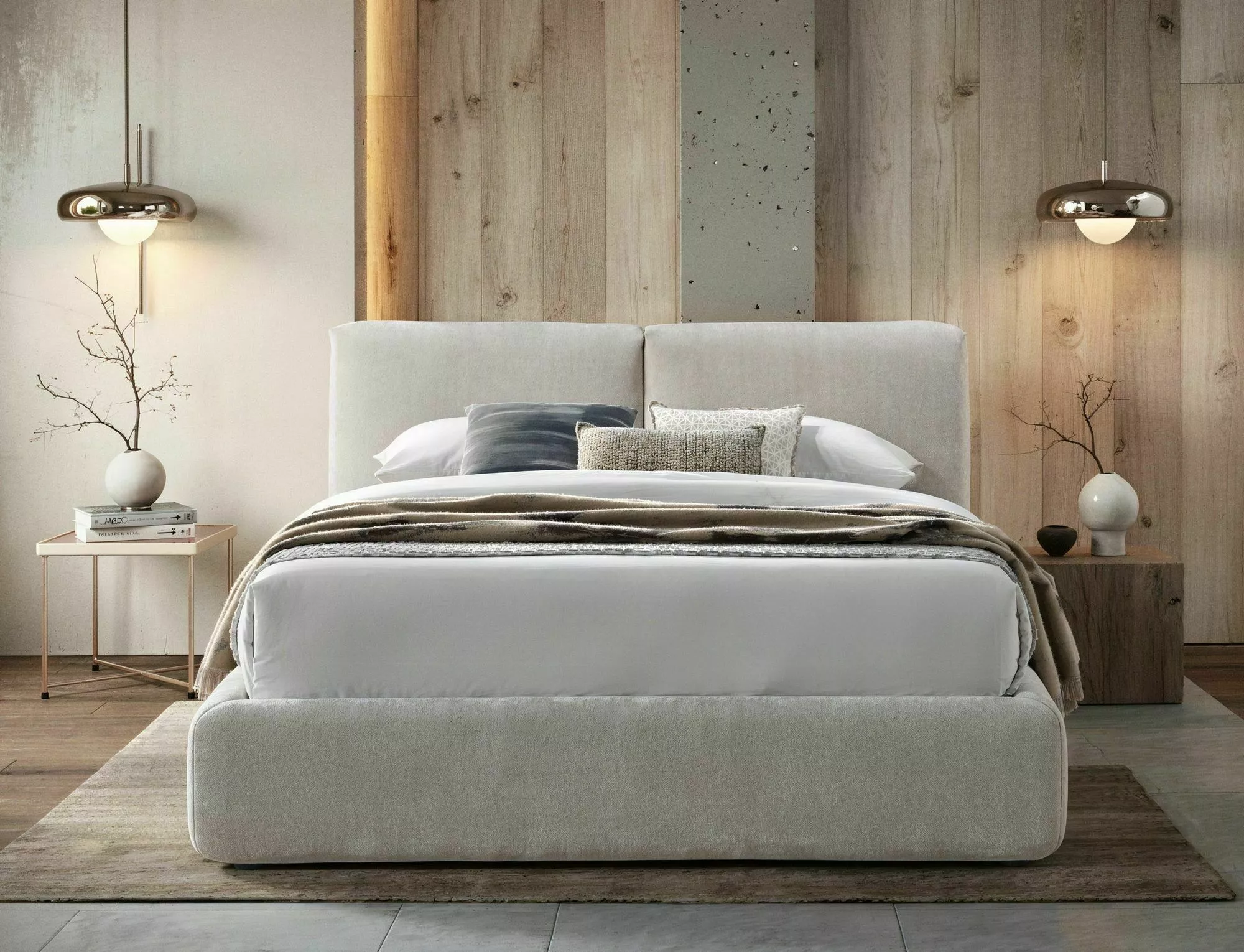 Miegamojo lova Modena, su patalų dėže, grotelėmis