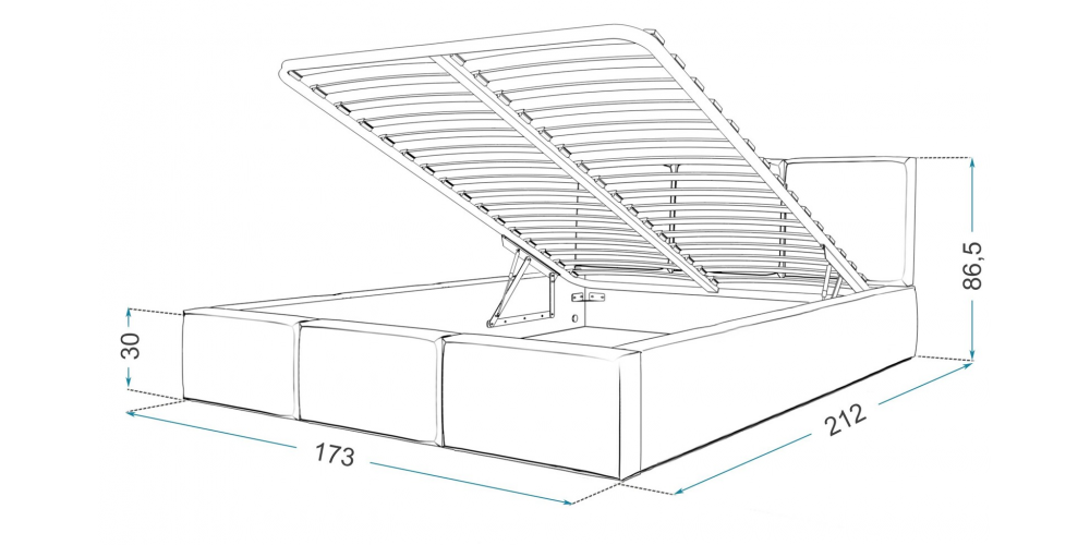 Miegamojo lova Fresia 160x200 su patalų dėže
