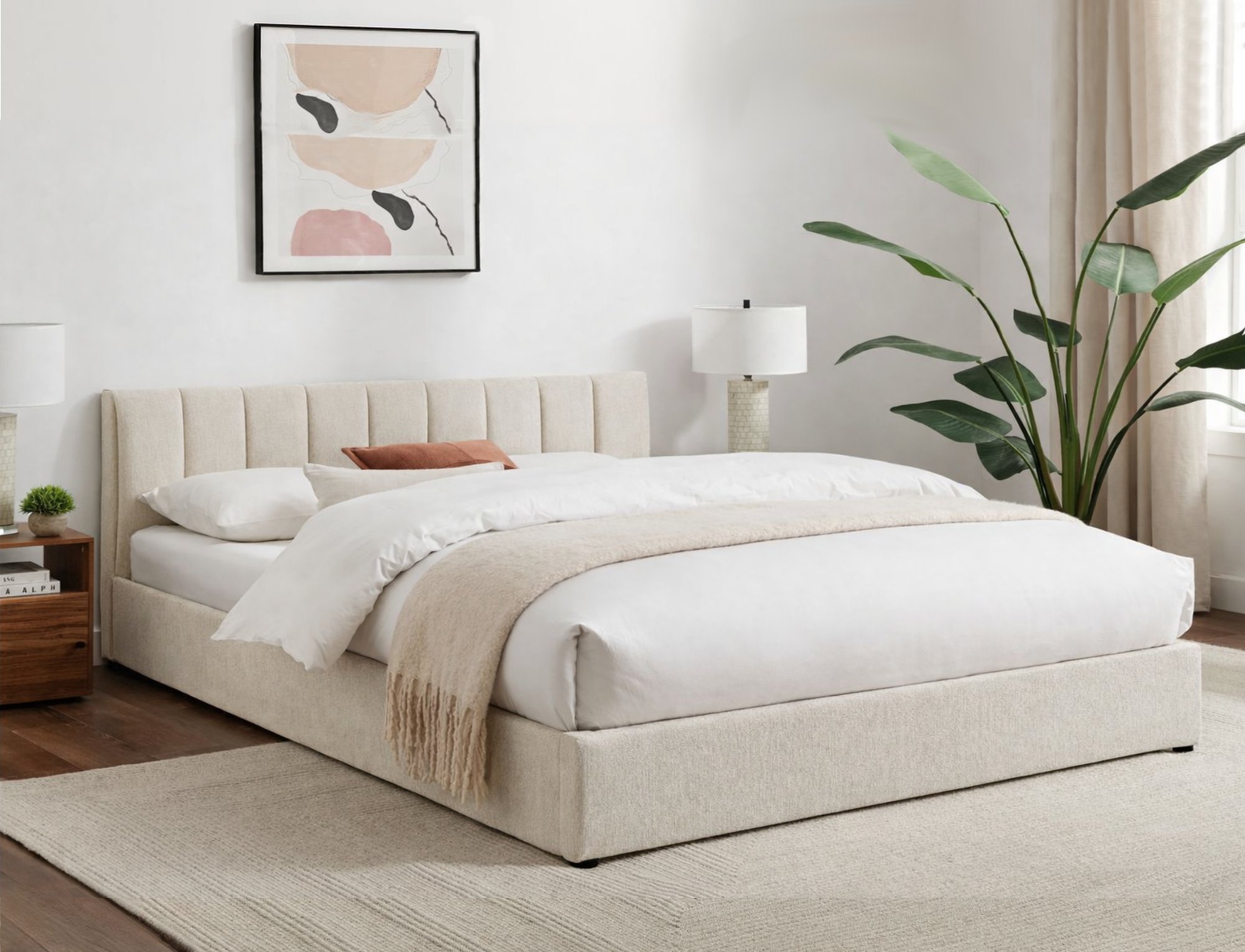 Miegamojo lova Montreal, su patalų dėže, grotelėmis