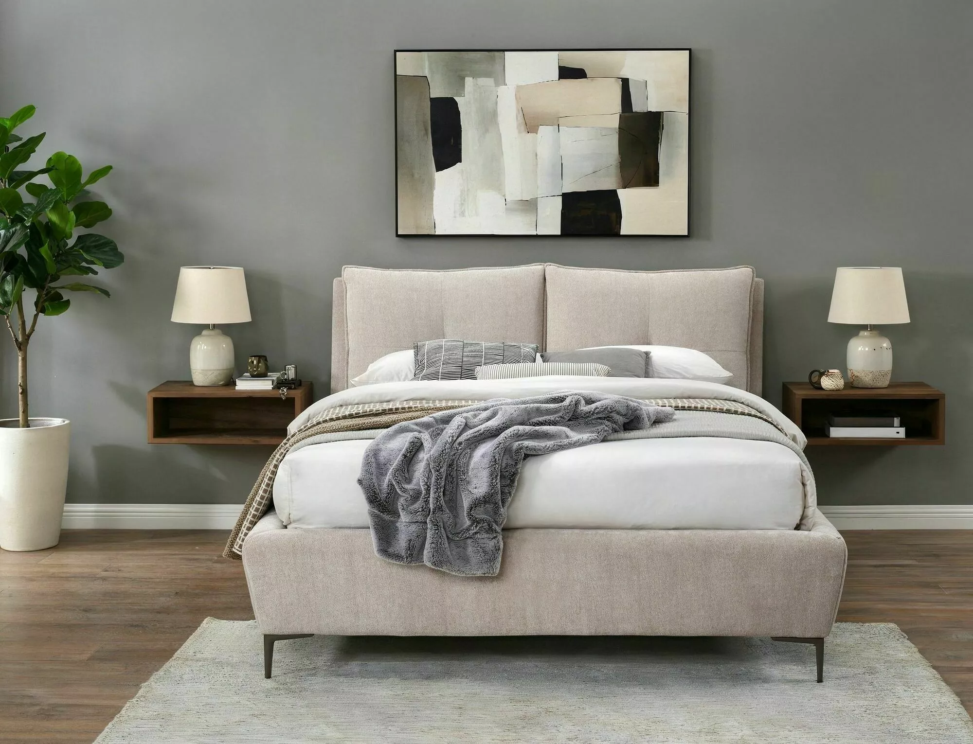 Miegamojo lova Pasadena, su patalų dėže, grotelėmis