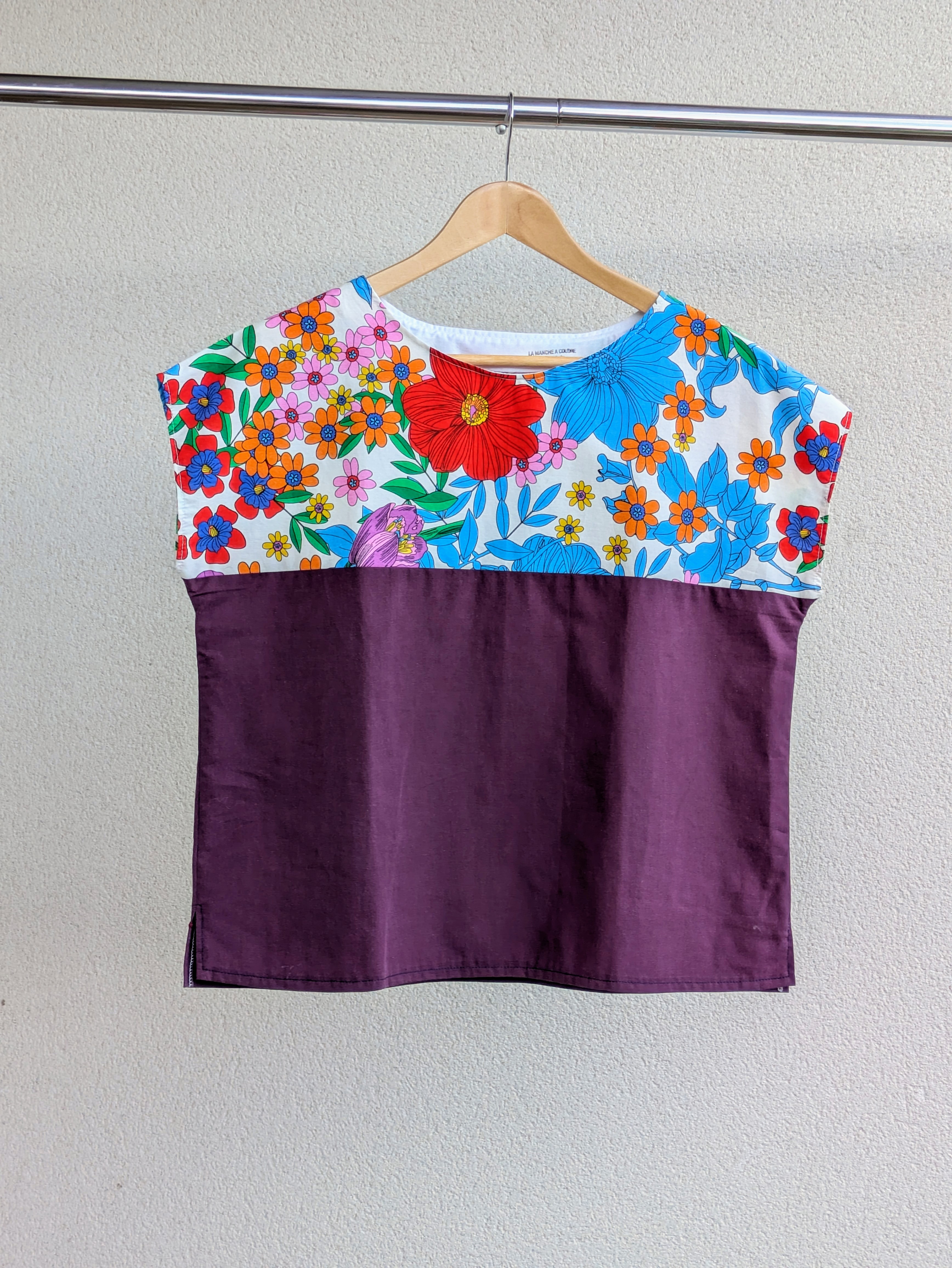 Blouse Poups Fleurs Flashy & Prune