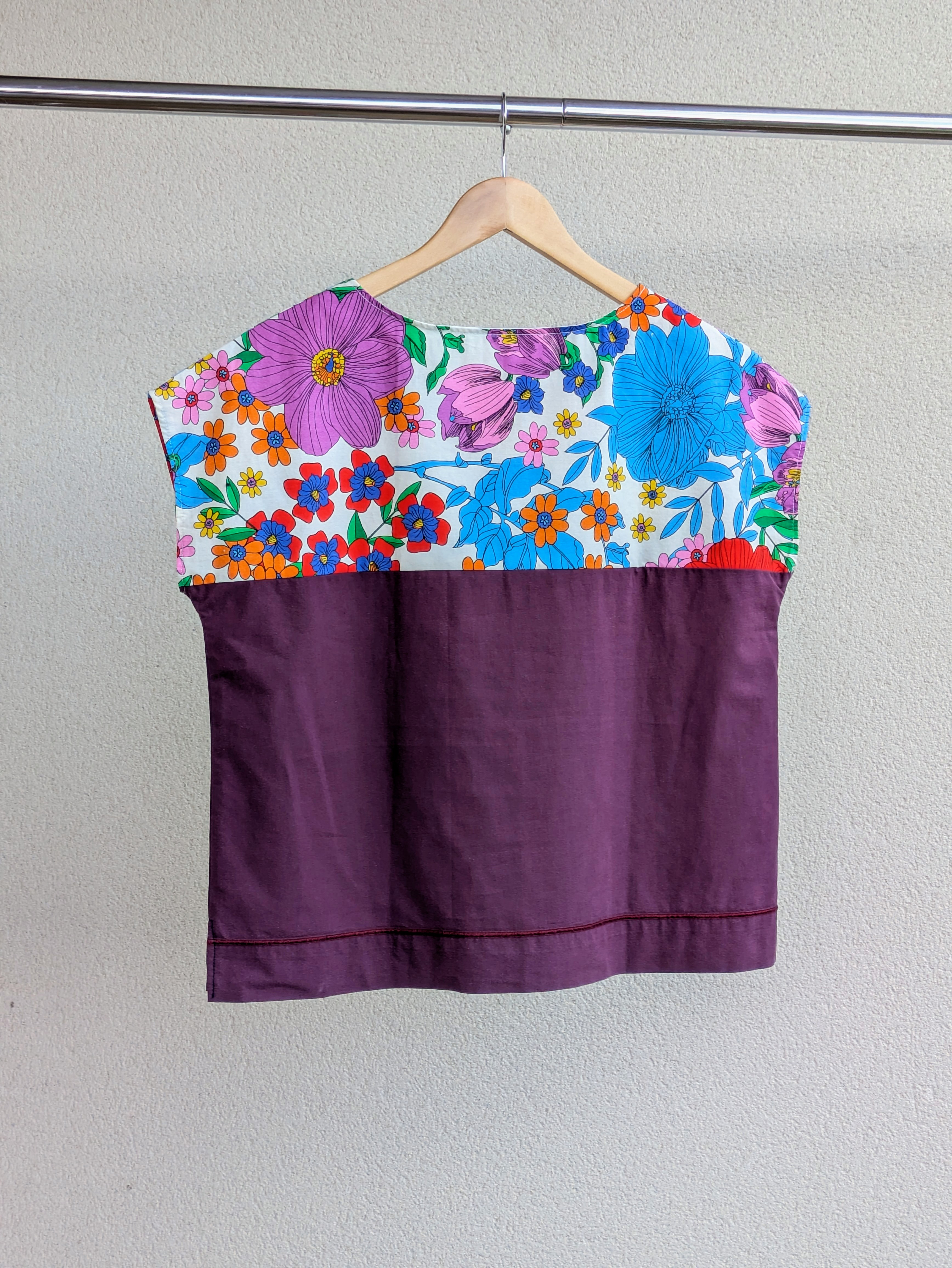 Blouse Poups Fleurs Flashy & Prune