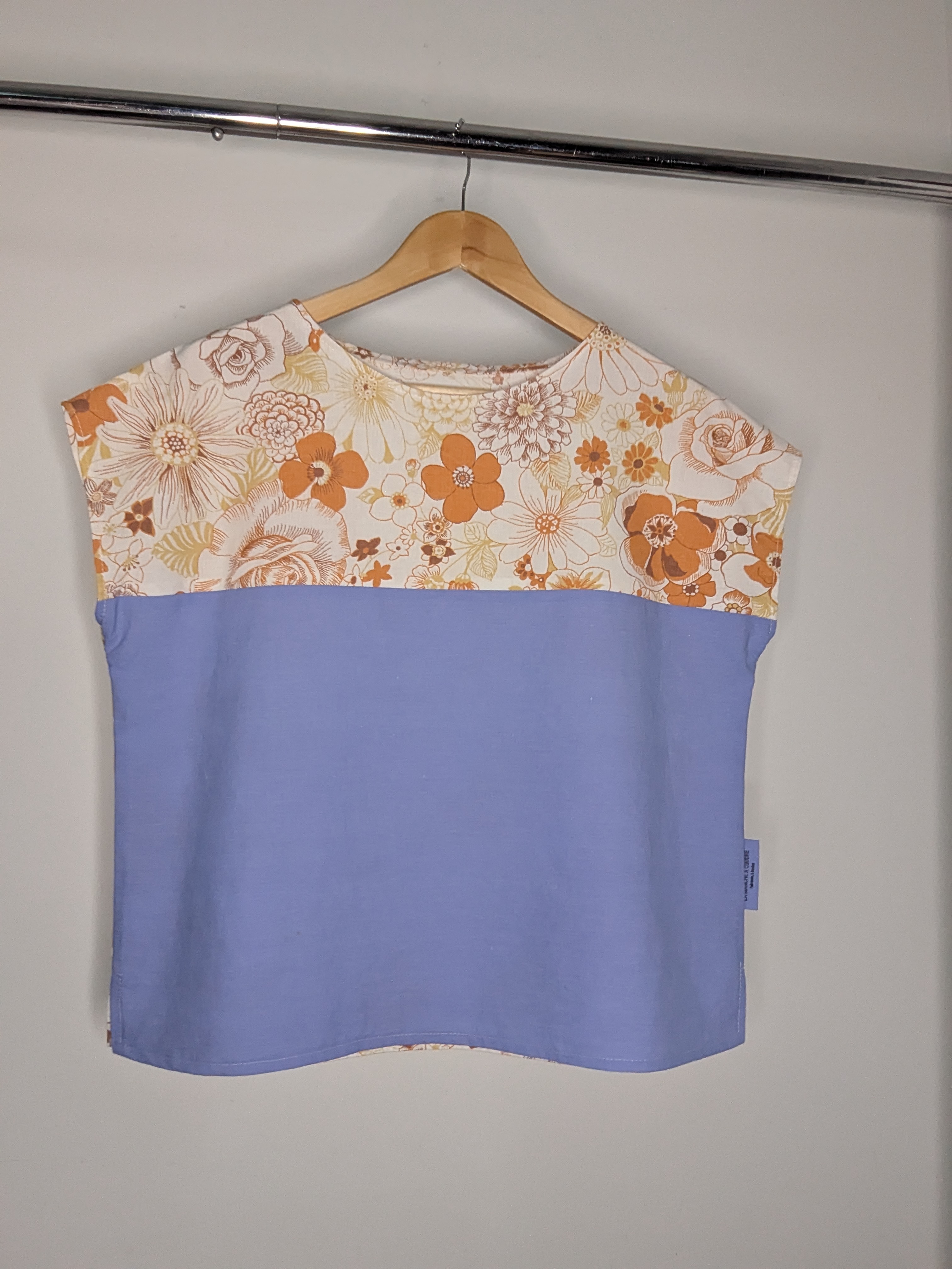 Blouse Poups Fleurs vintage et bleue