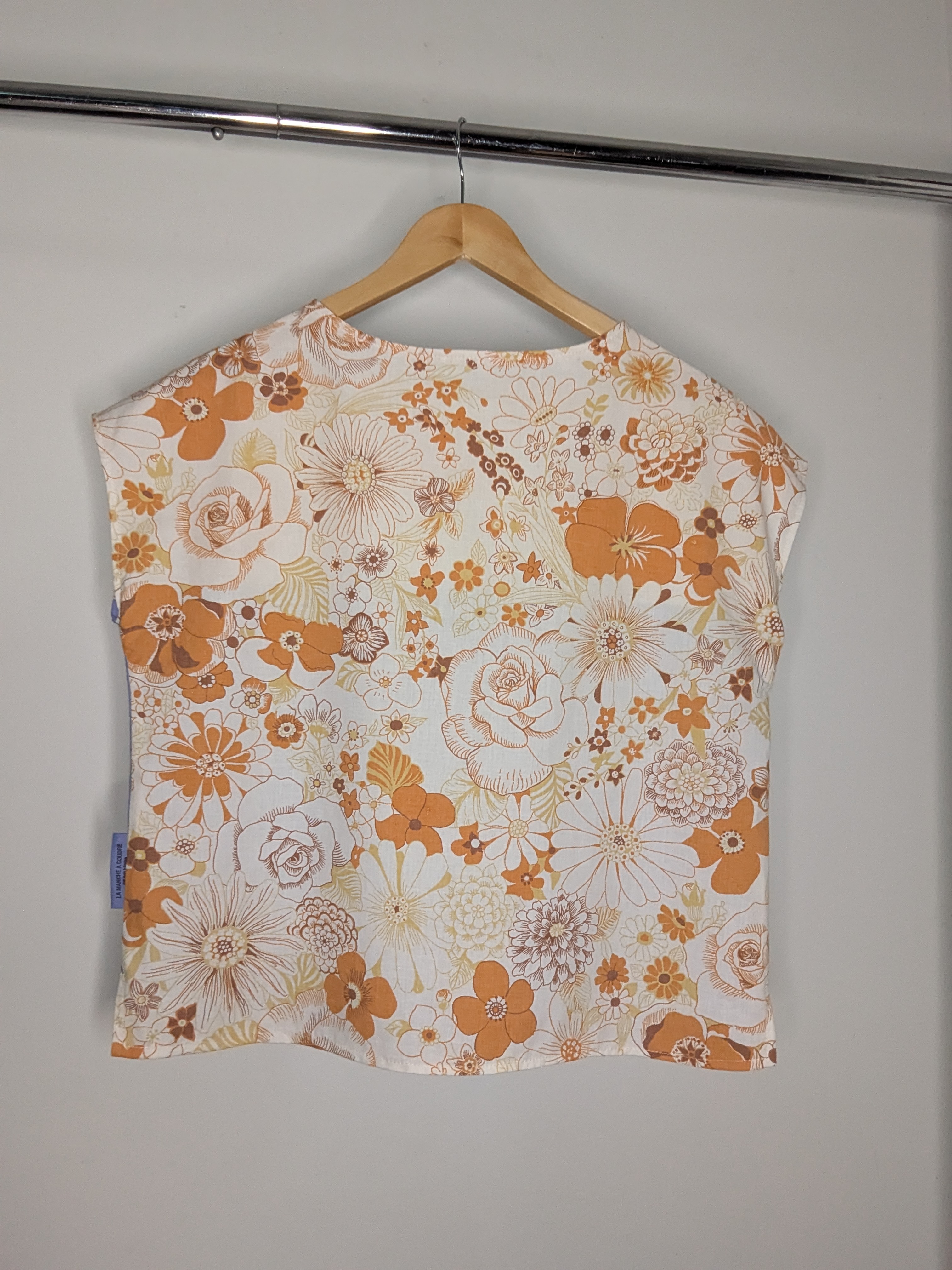 Blouse Poups Fleurs vintage et bleue