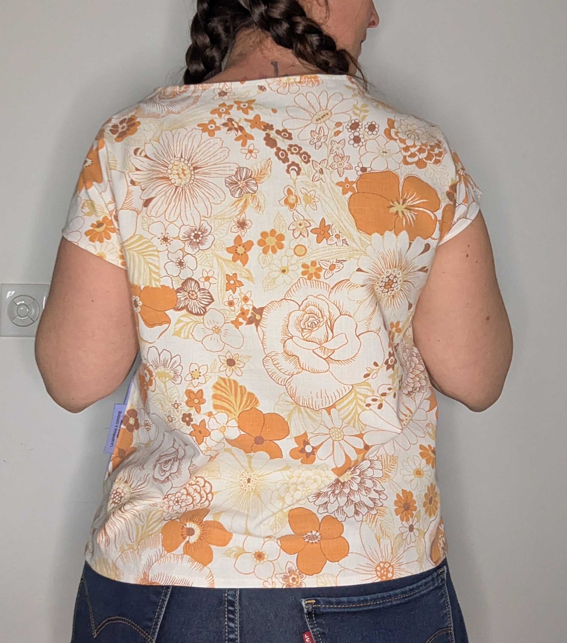 Blouse Poups Fleurs vintage et bleue