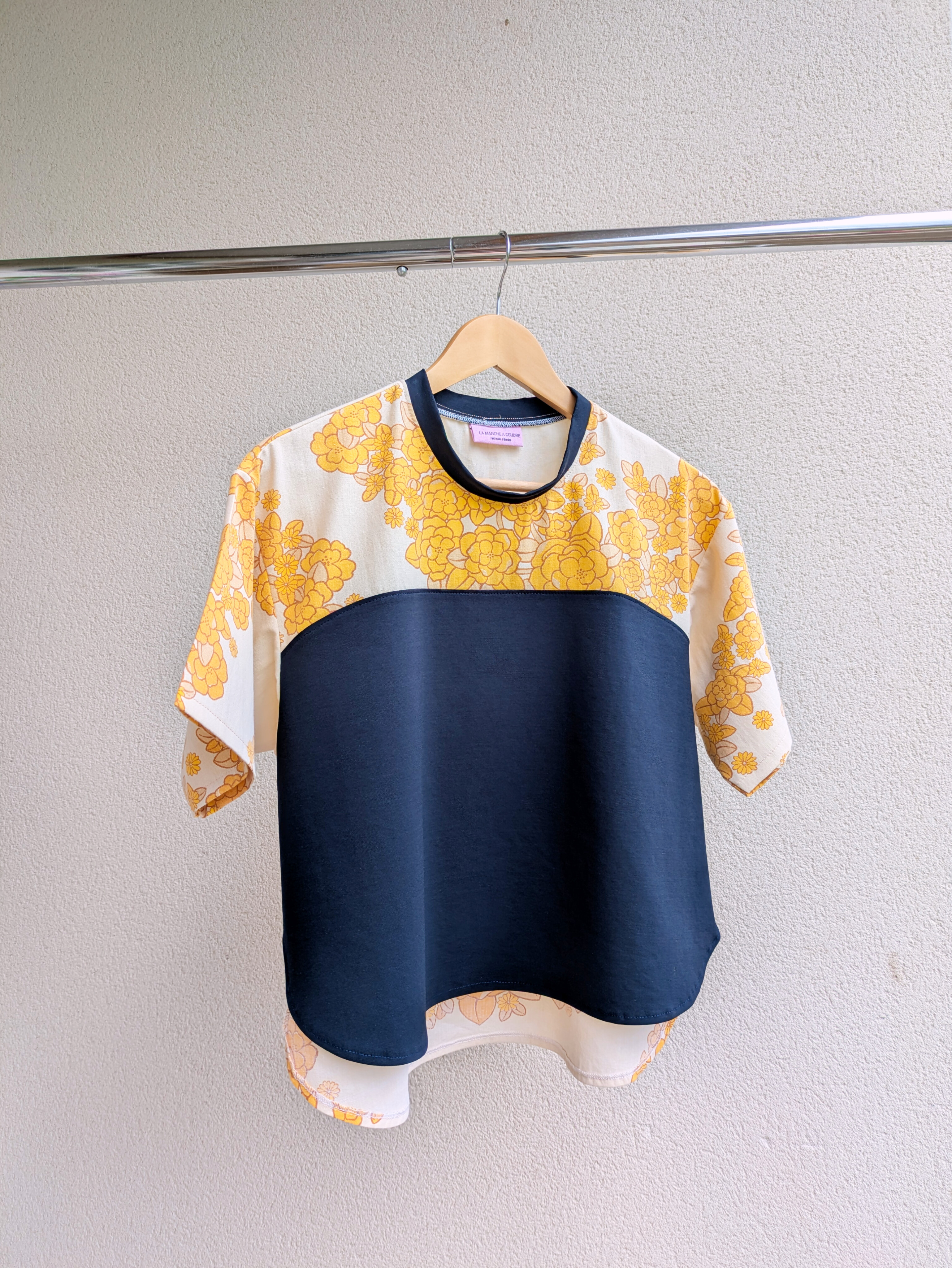 Blouse Trez - Fleurs jaune et ardoise