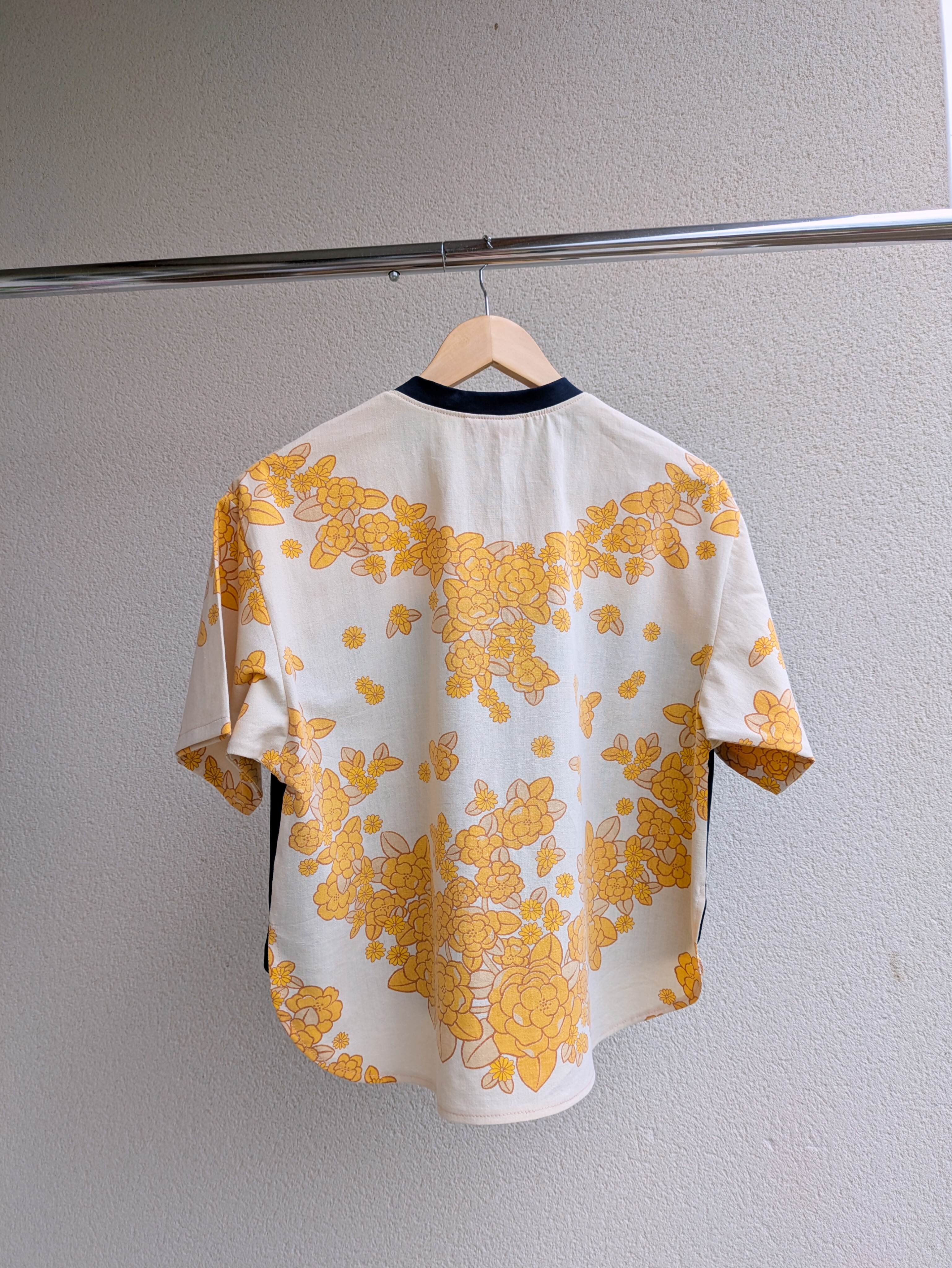 Blouse Trez - Fleurs jaune et ardoise