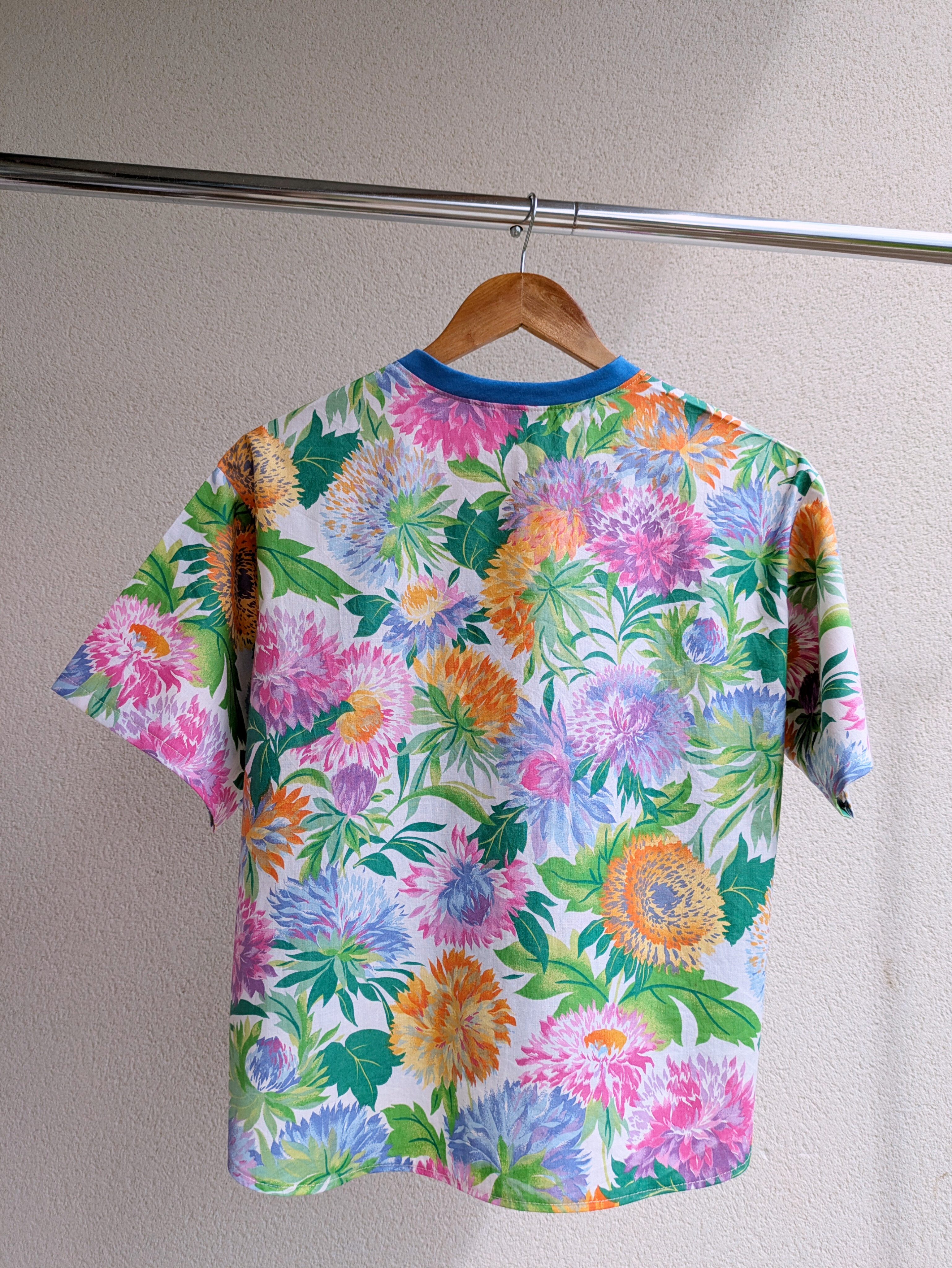 Blouse Trez - Fleurs printemps et bleu