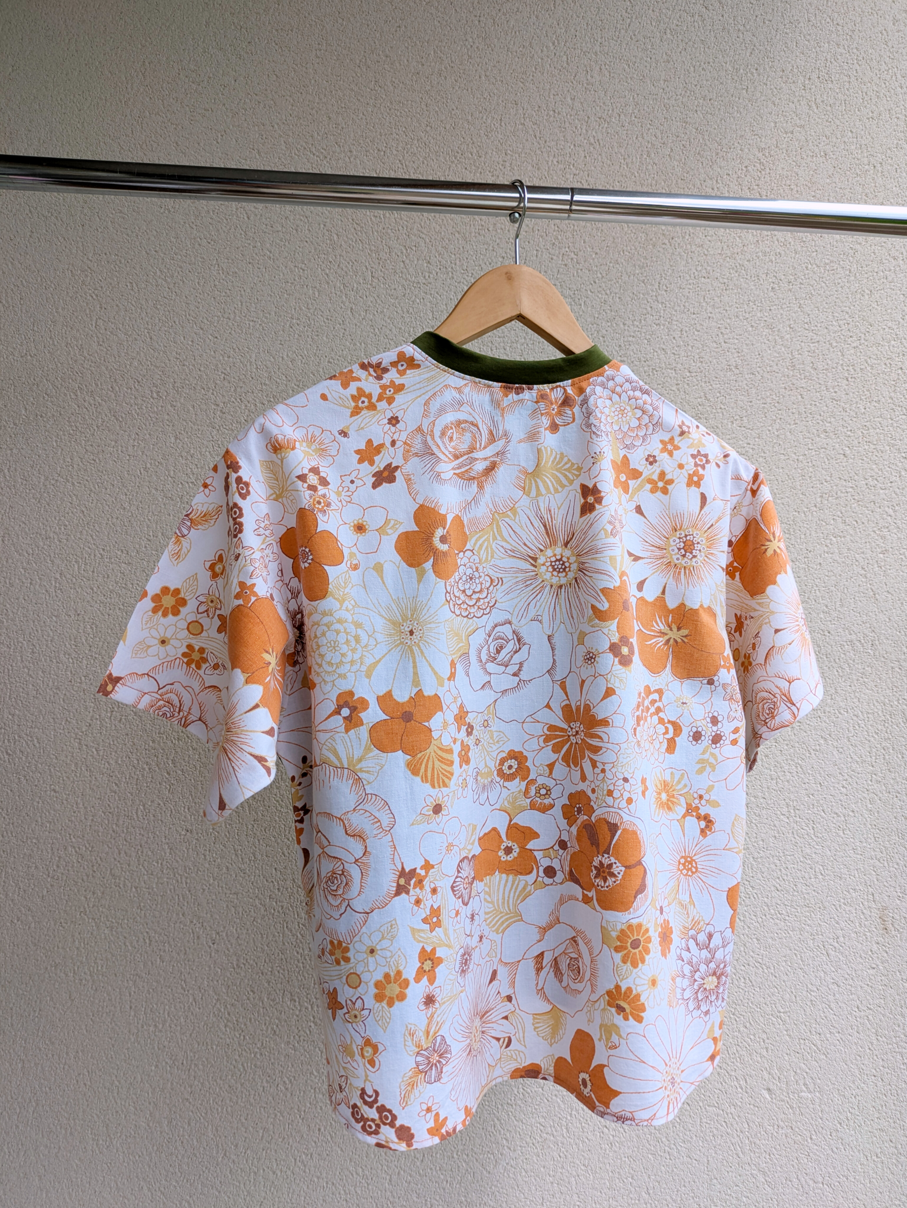 Blouse Trez - Fleurs orange et kaki
