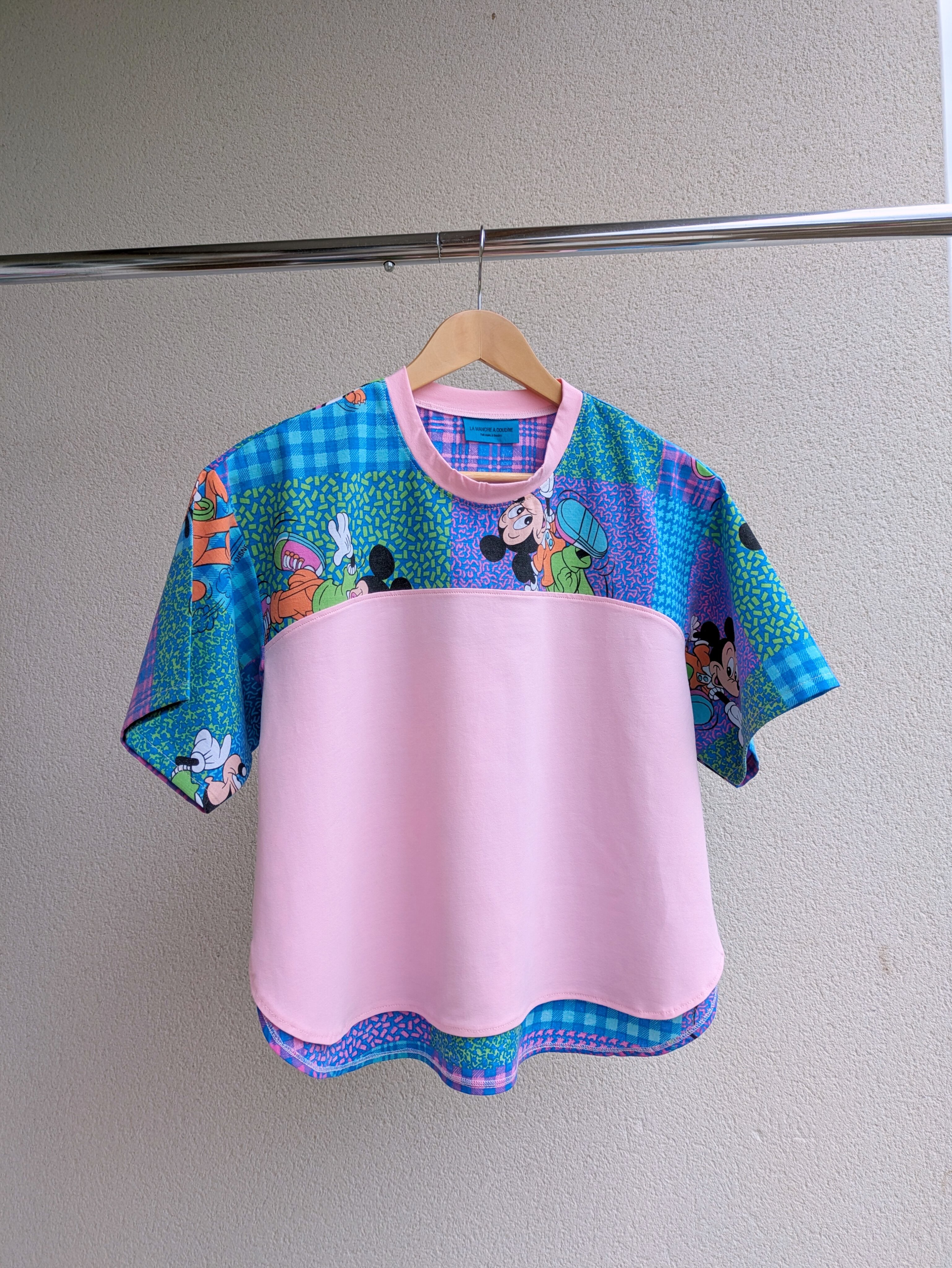 Blouse Trez - Patchwork coloré et rose pastel