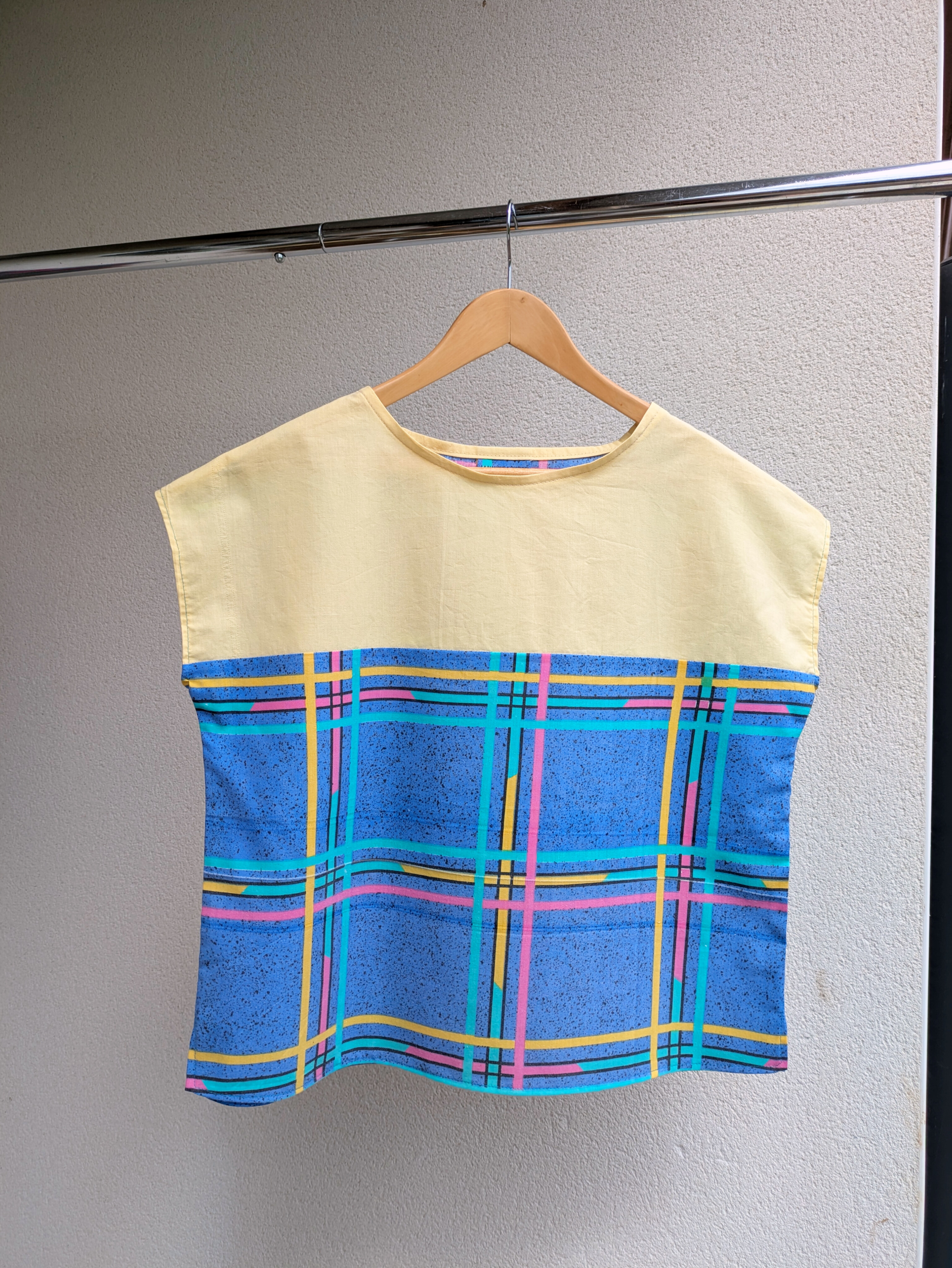 Blouse Poups - Quadrillage 80' et jaune