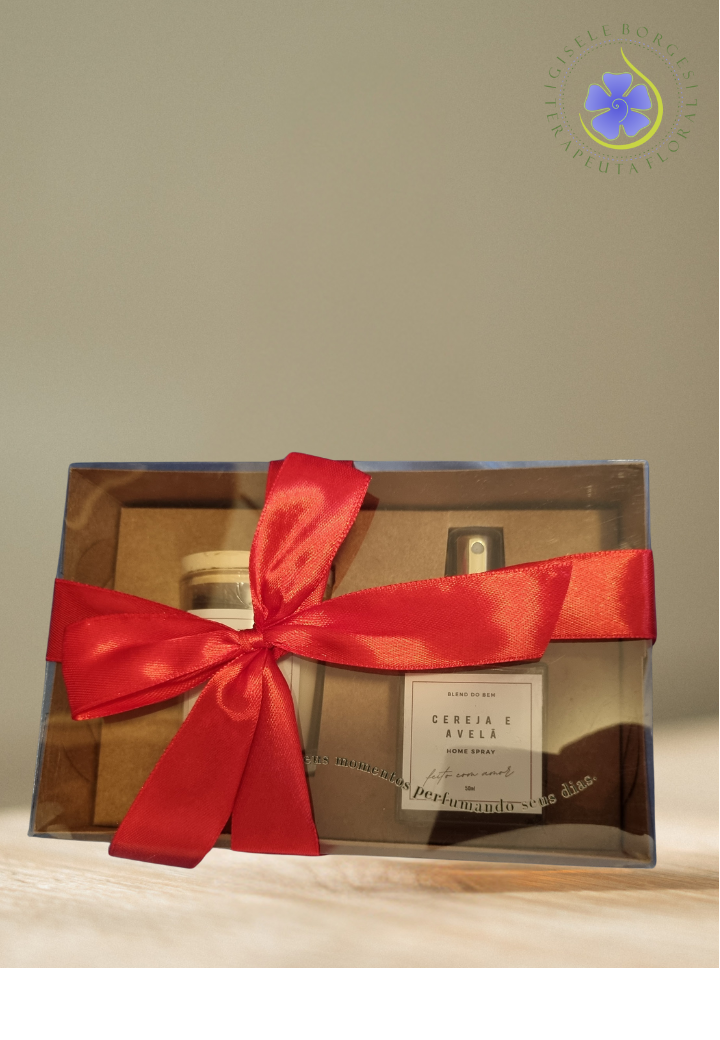 Blend Luz e Aroma Cereja e Avelã – Vela Aromática + Home Spray 50ml
