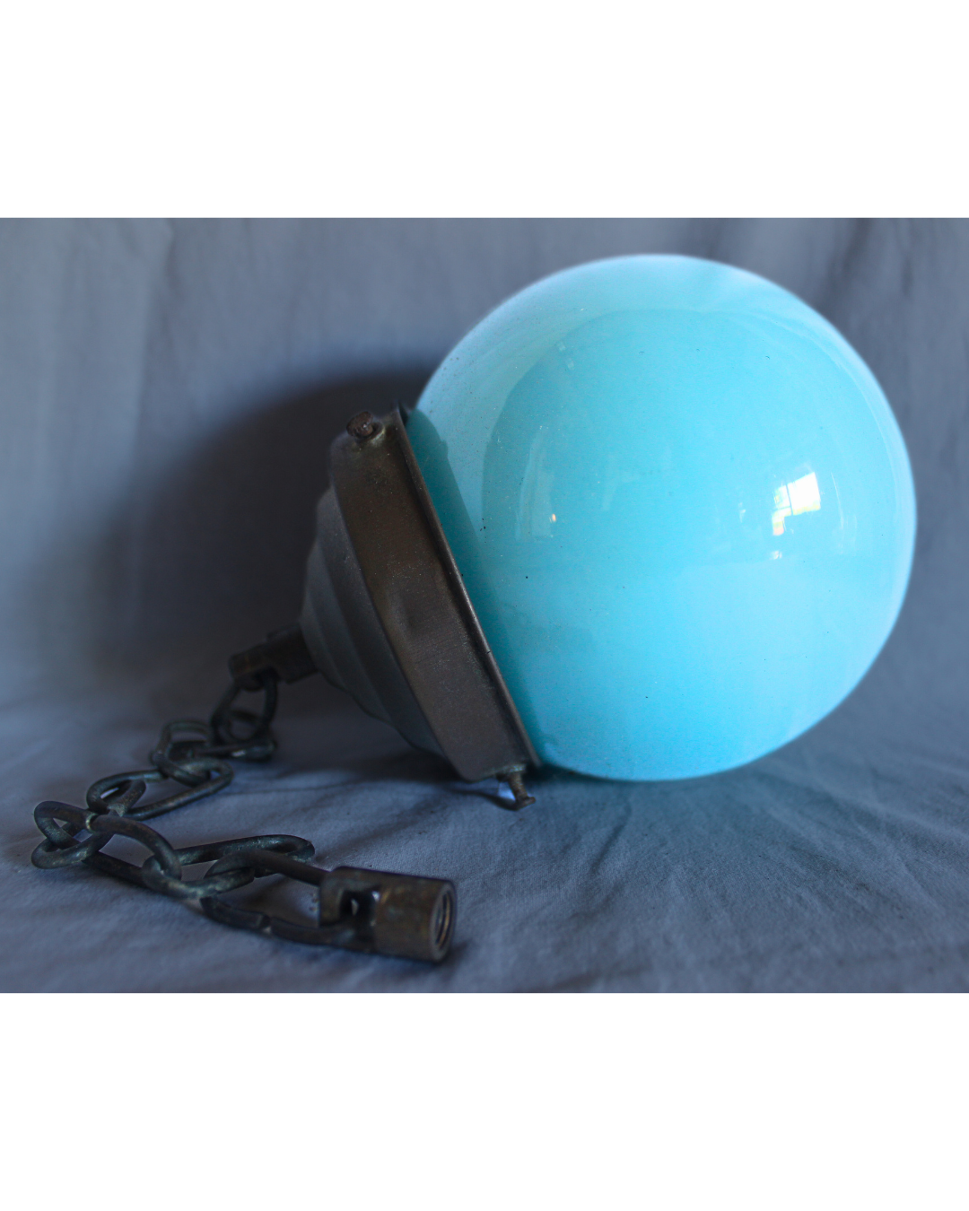 Luminária Vintage opalina azul