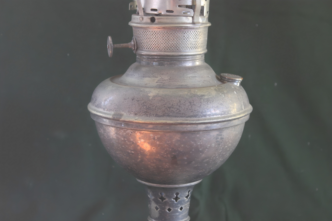 Abajur Vintage Autêntico Miller's Vestal Eletrificado - Metal e Vidro Jateado (49cm)