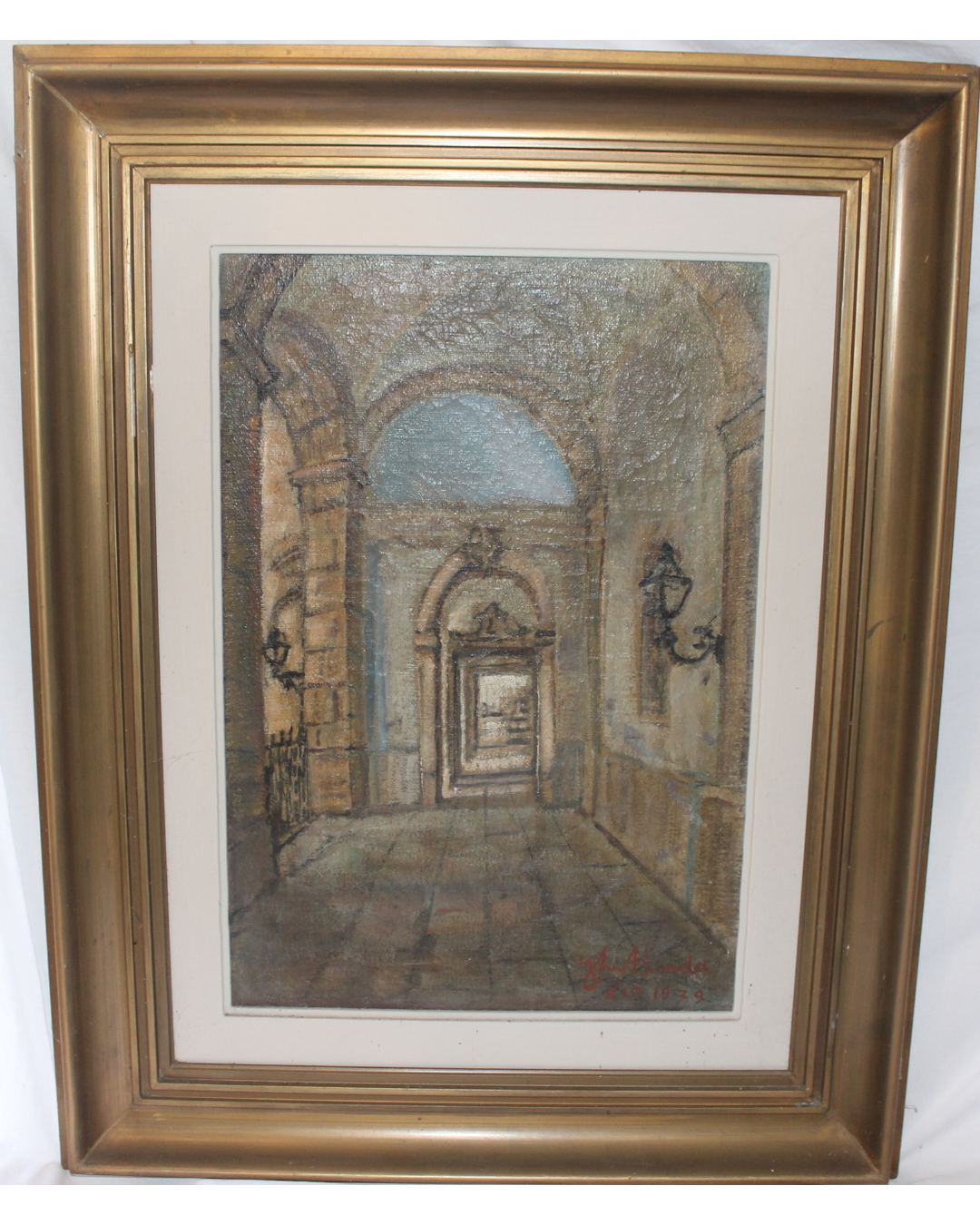 Quadro Óleo s/ Tela Igreja do Carmo Rio - José Maria de Almeida (1979) - Assinado