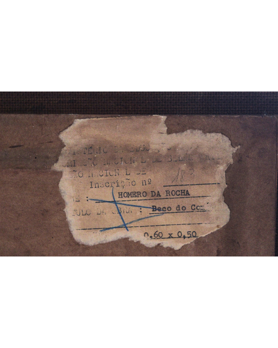 Quadro Óleo s/ Tela "Beco do Comércio" - Homero da Rocha (1973) - Assinado - Com Etiqueta de Exposição